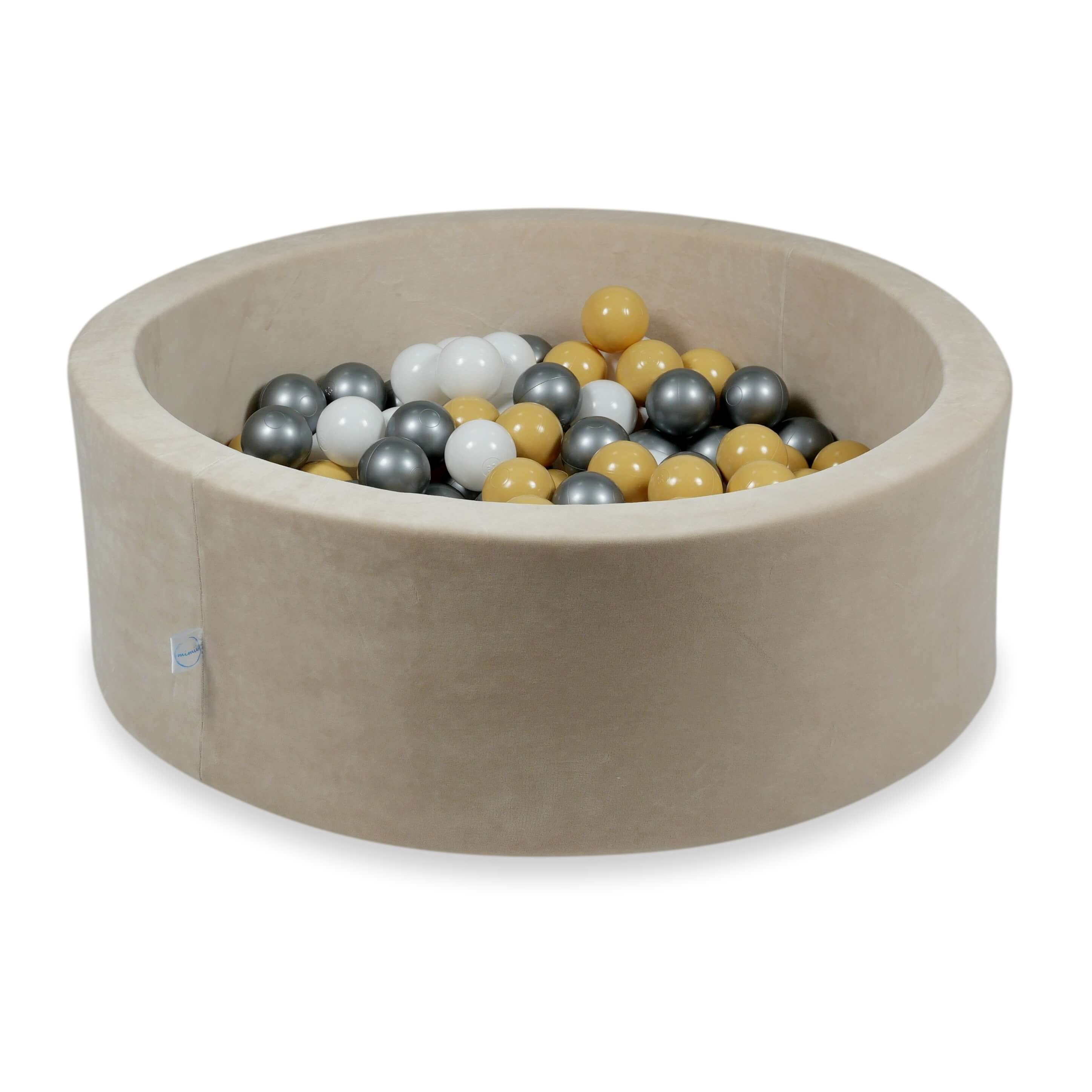 Piscine à balles en velvet soft beige 90x30 cm avec 200 balles