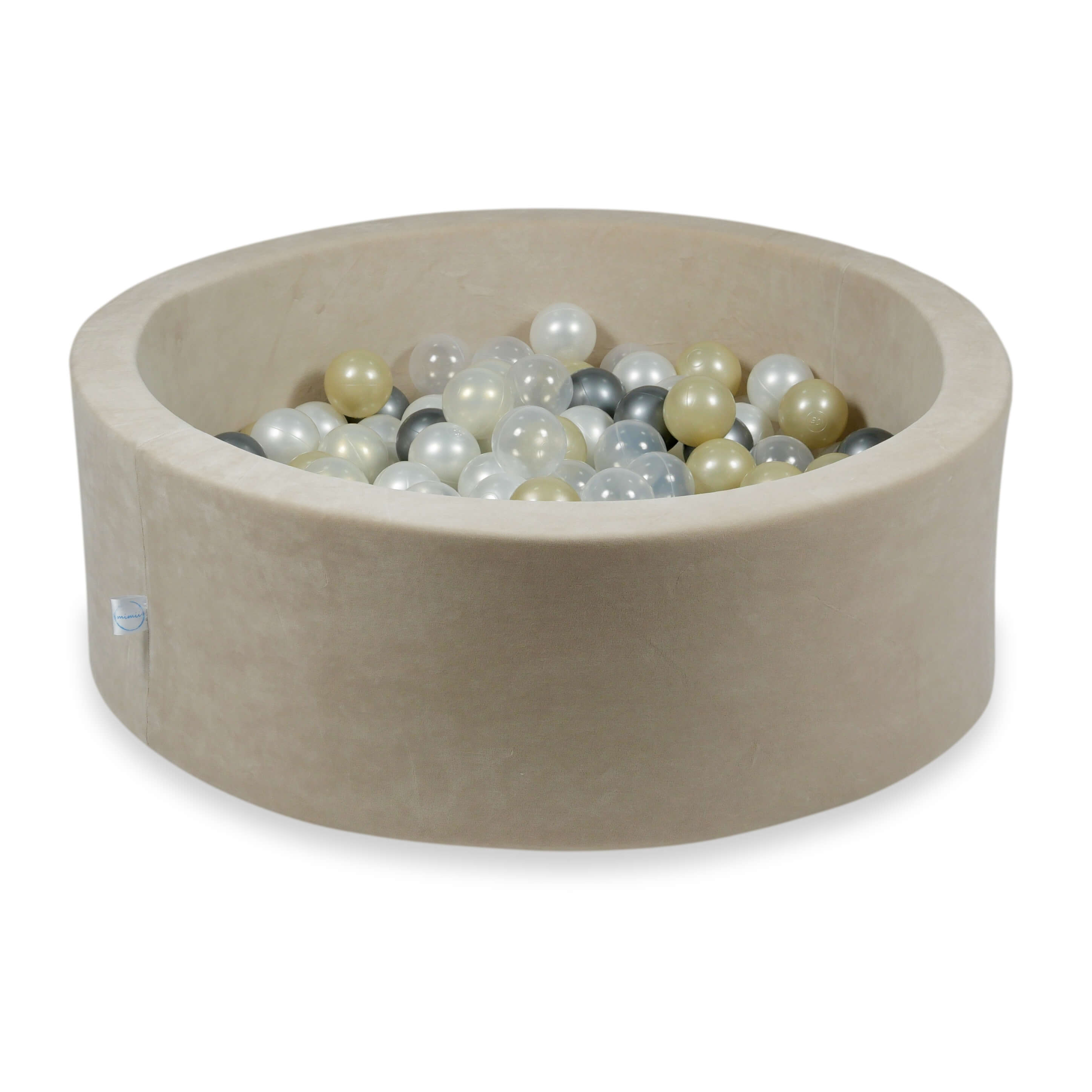 Piscine à balles en velvet soft beige 90x30 cm avec 200 balles