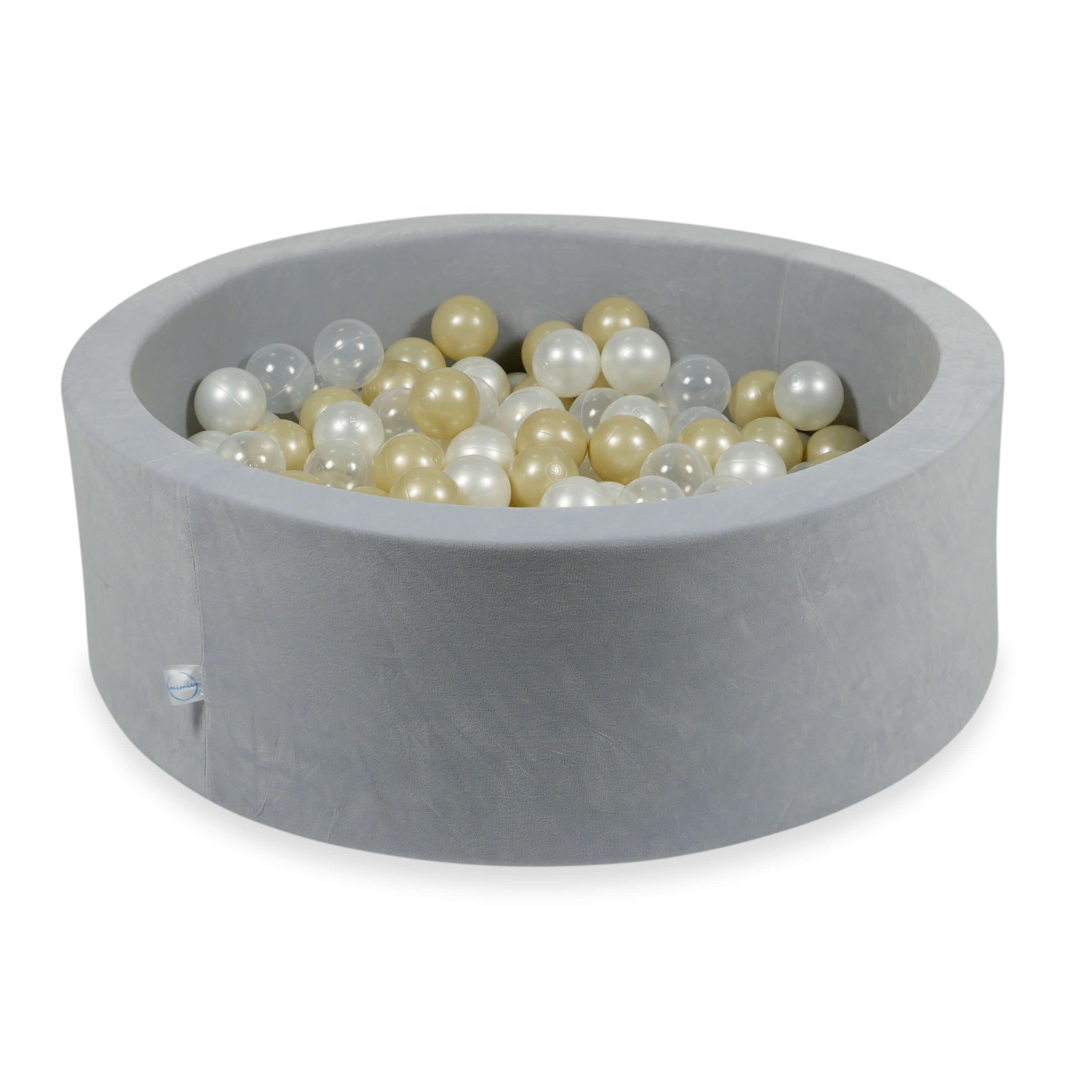Piscine à balles en velours velvet soft gris clair 90x30 cm avec 200 balles