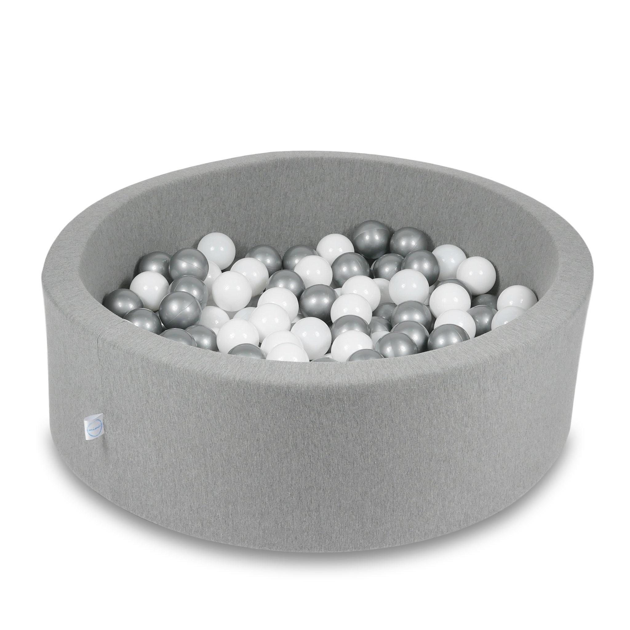 Piscine à balles en gris  90x30 cm avec 200 balles