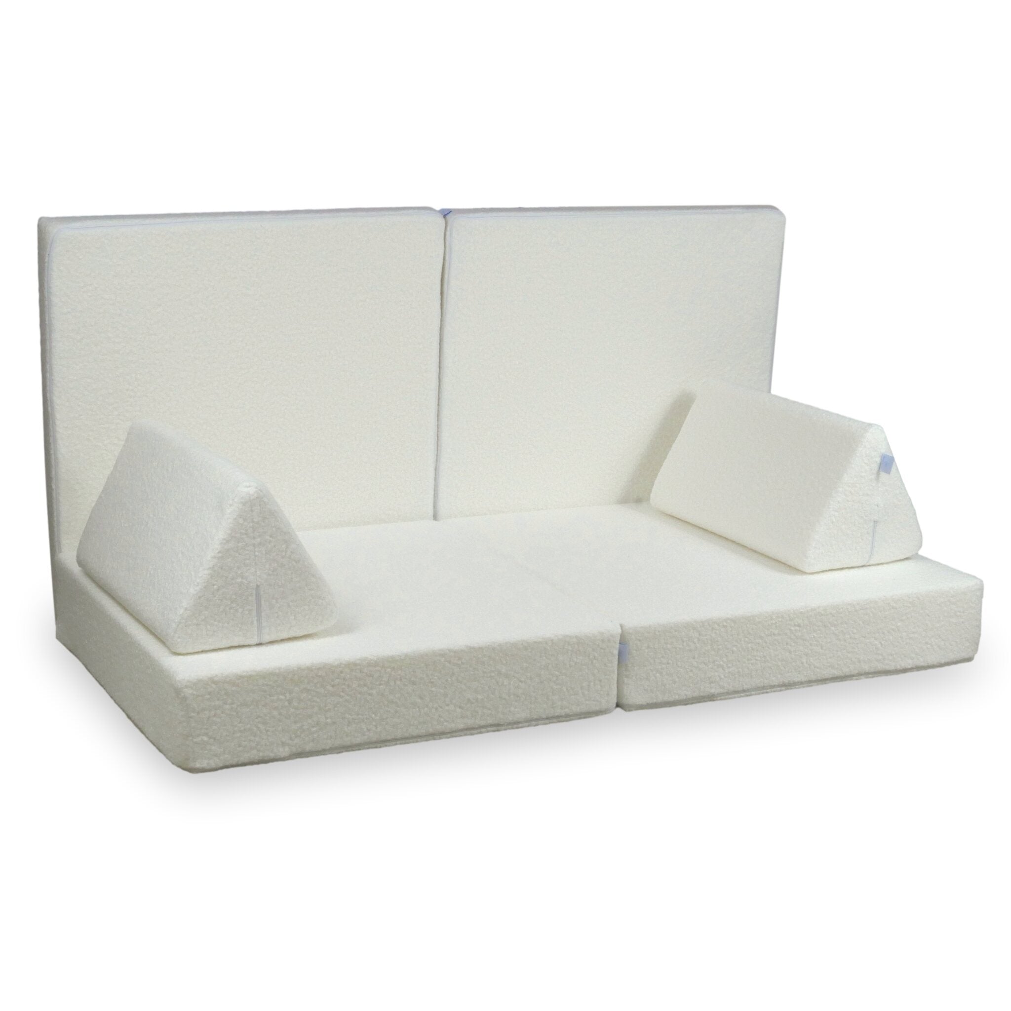 Canapé de jeu Montessori De Luxe Bouclé Blanc