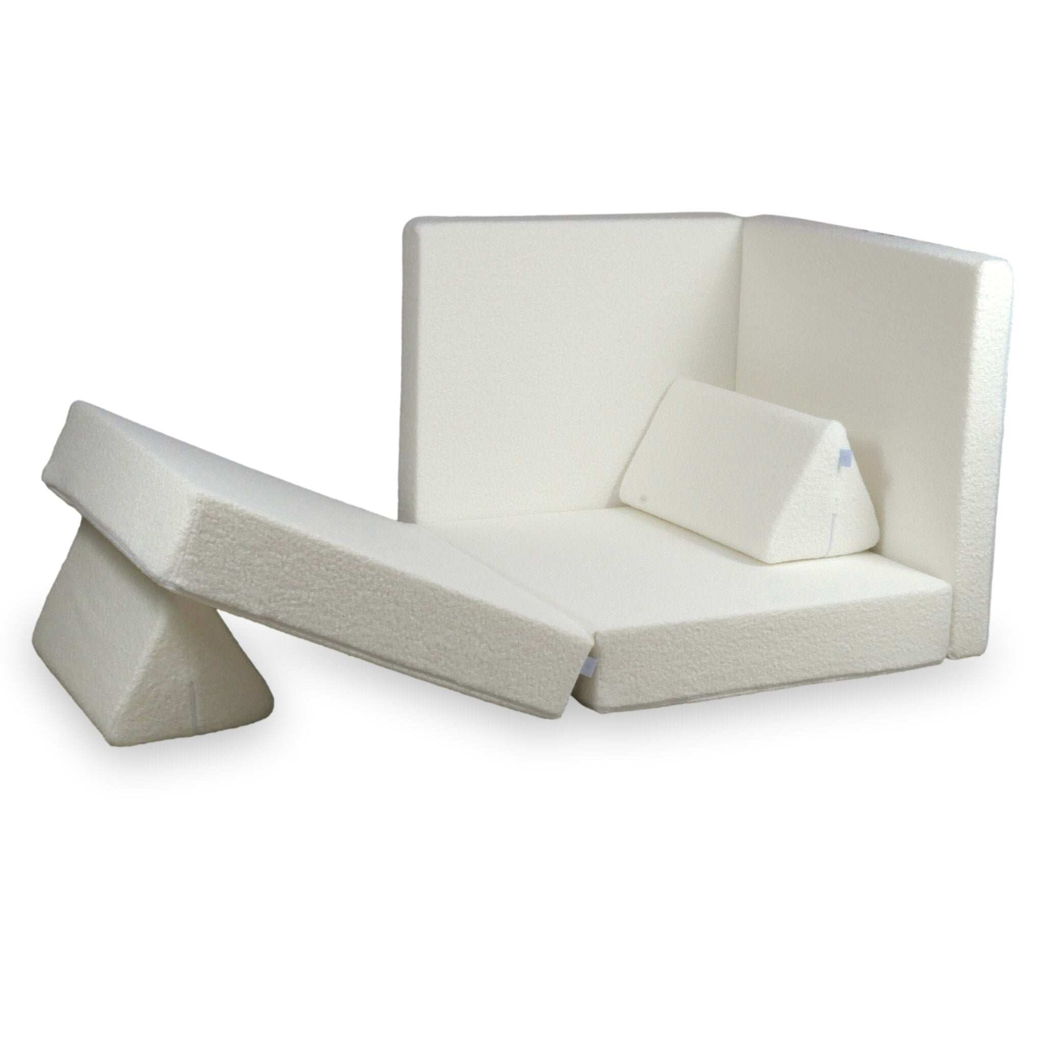 Canapé de jeu Montessori Confort Bouclé Blanc