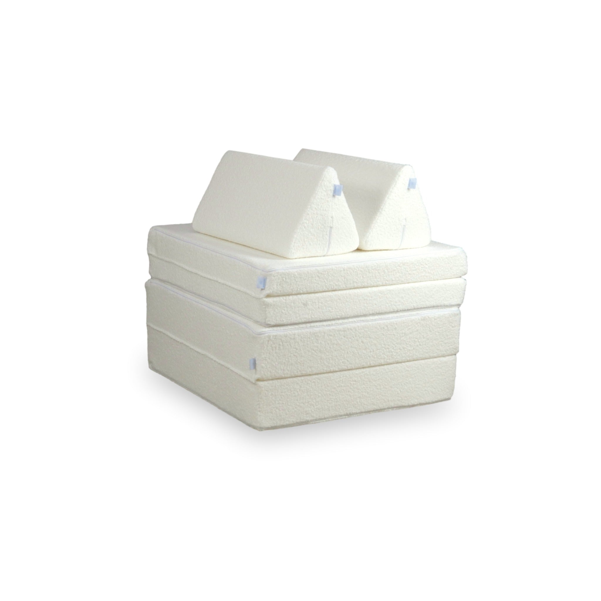 Canapé de jeu Montessori De Luxe Bouclé Blanc