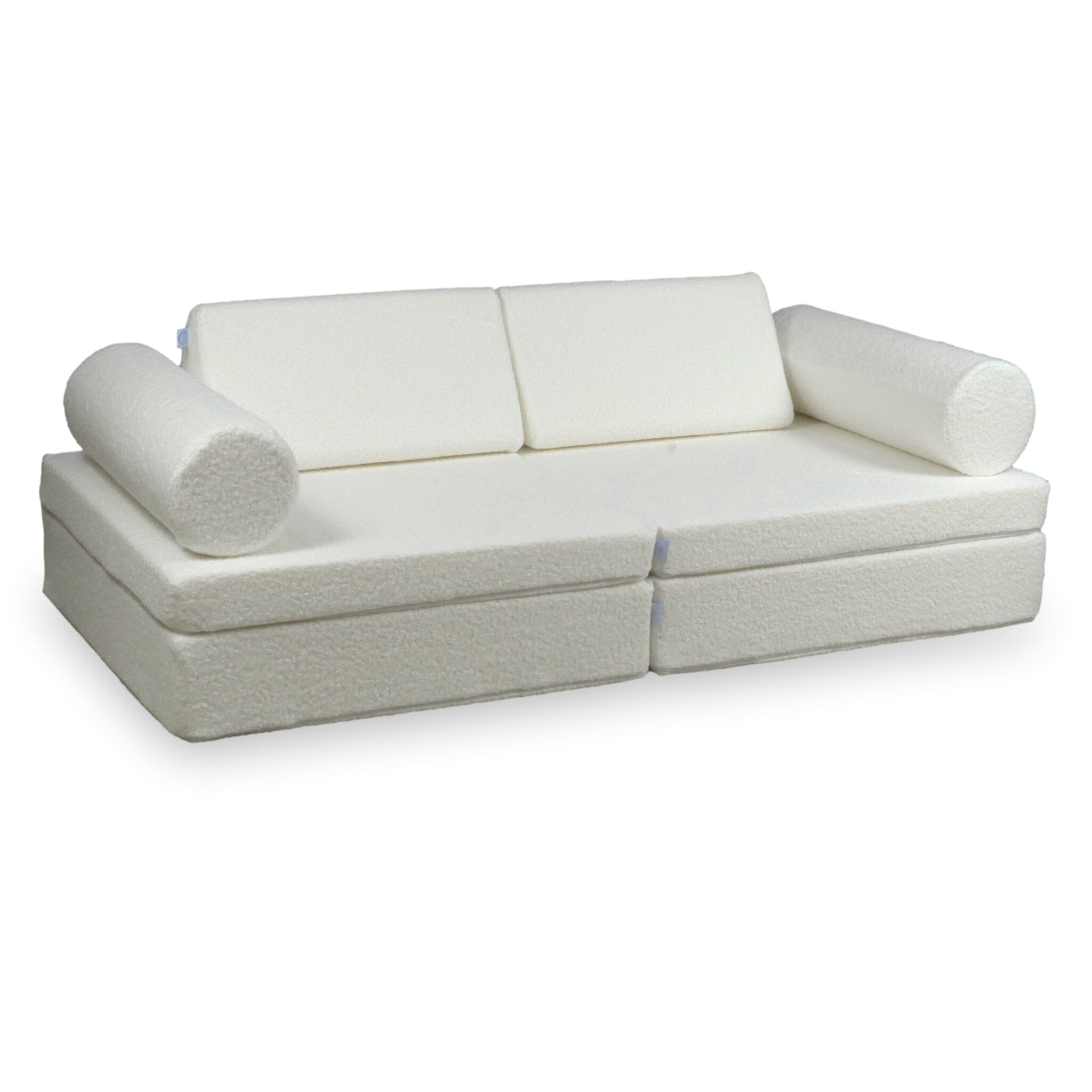 Canapé de jeu Montessori De Luxe Bouclé Blanc