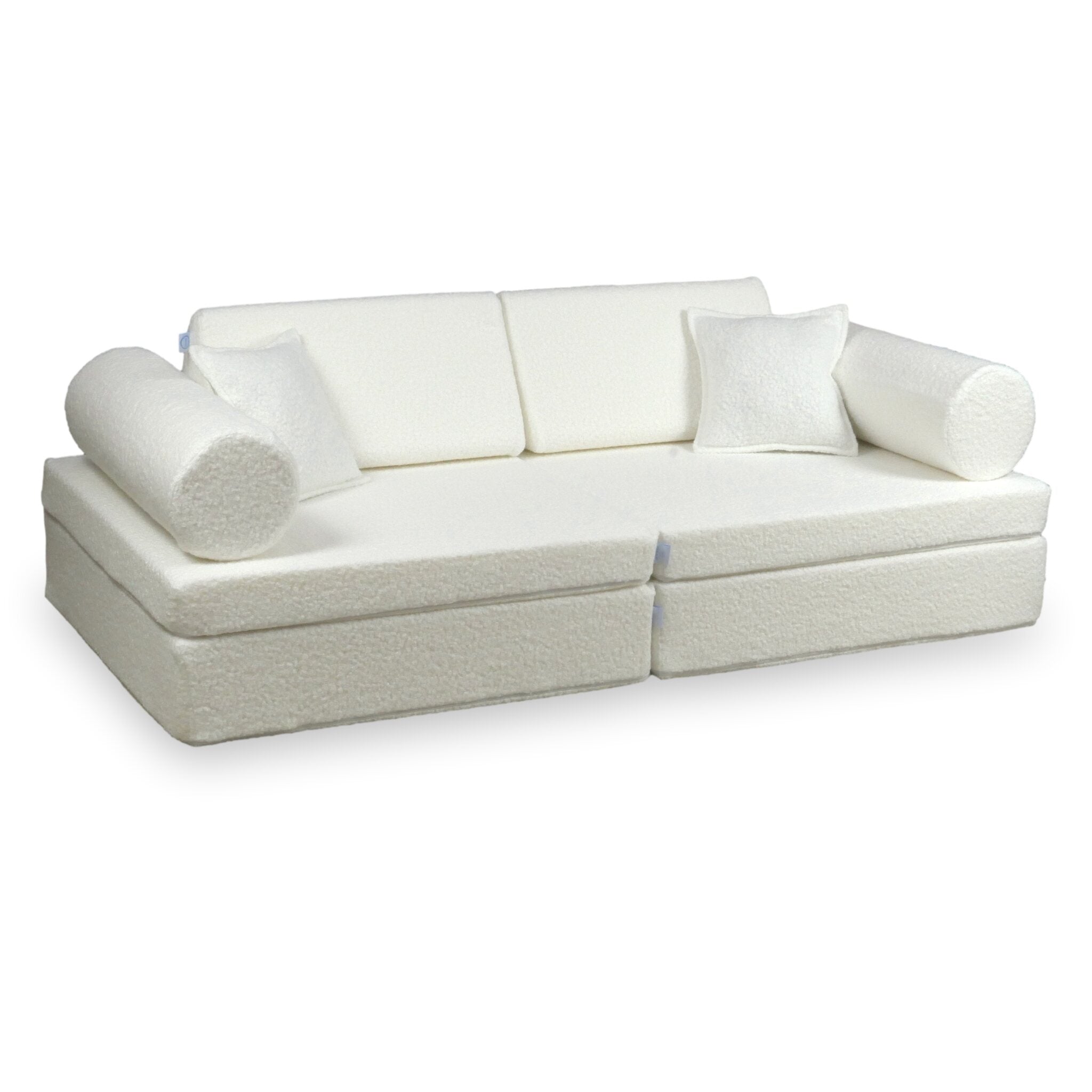 Canapé de jeu Montessori De Luxe Bouclé Blanc