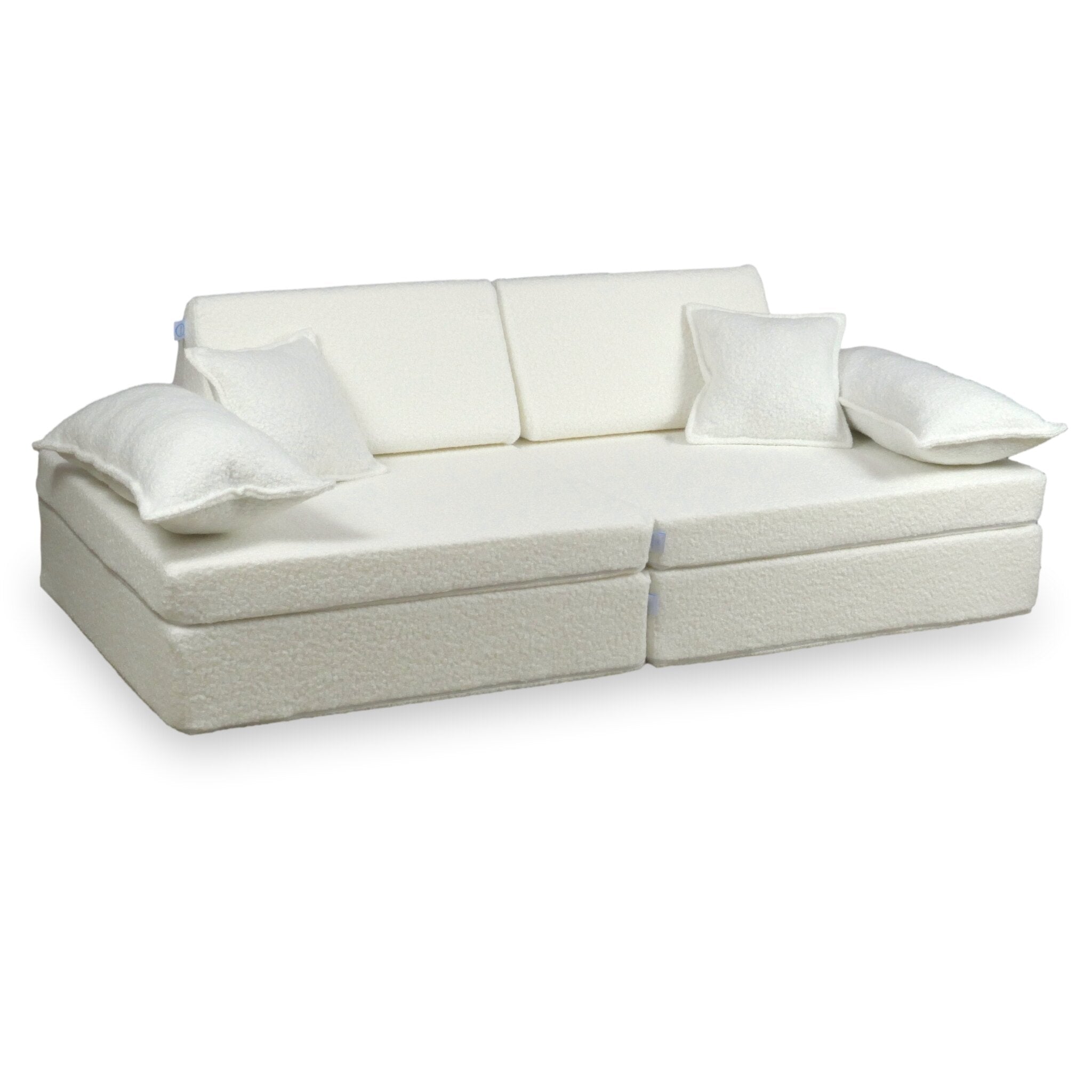 Canapé de jeu Montessori De Luxe Bouclé Blanc