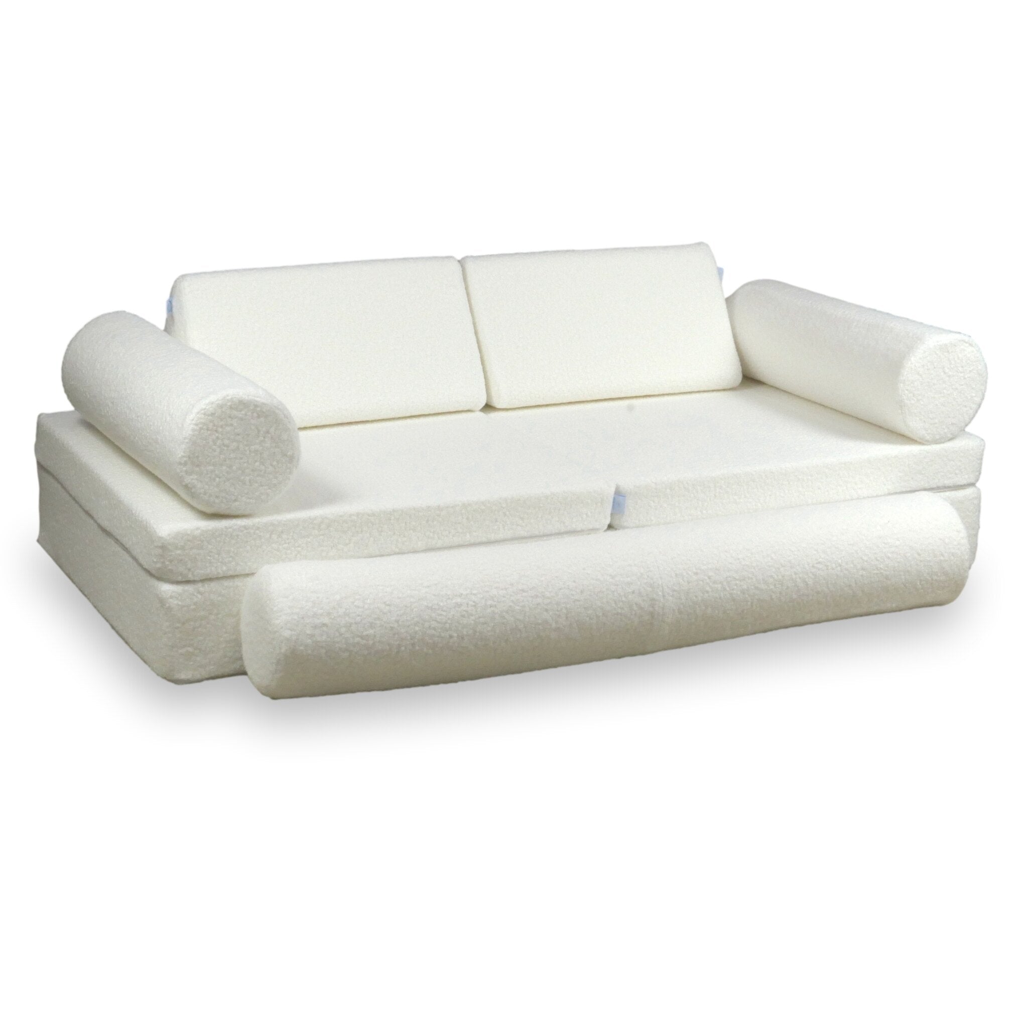 Canapé de jeu Montessori De Luxe Bouclé Blanc