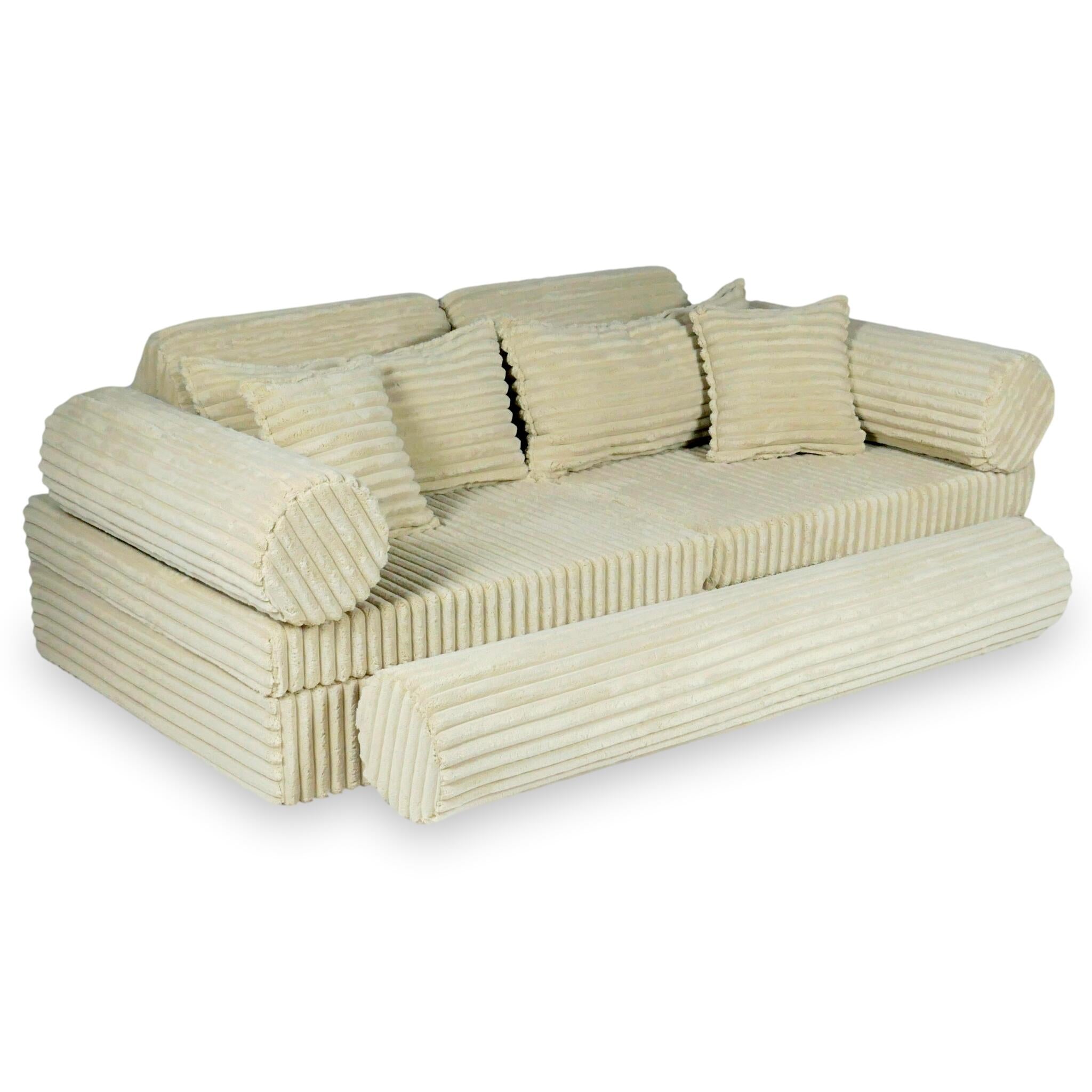 Canapé de jeu Montessori de luxe  Tissu gaufré