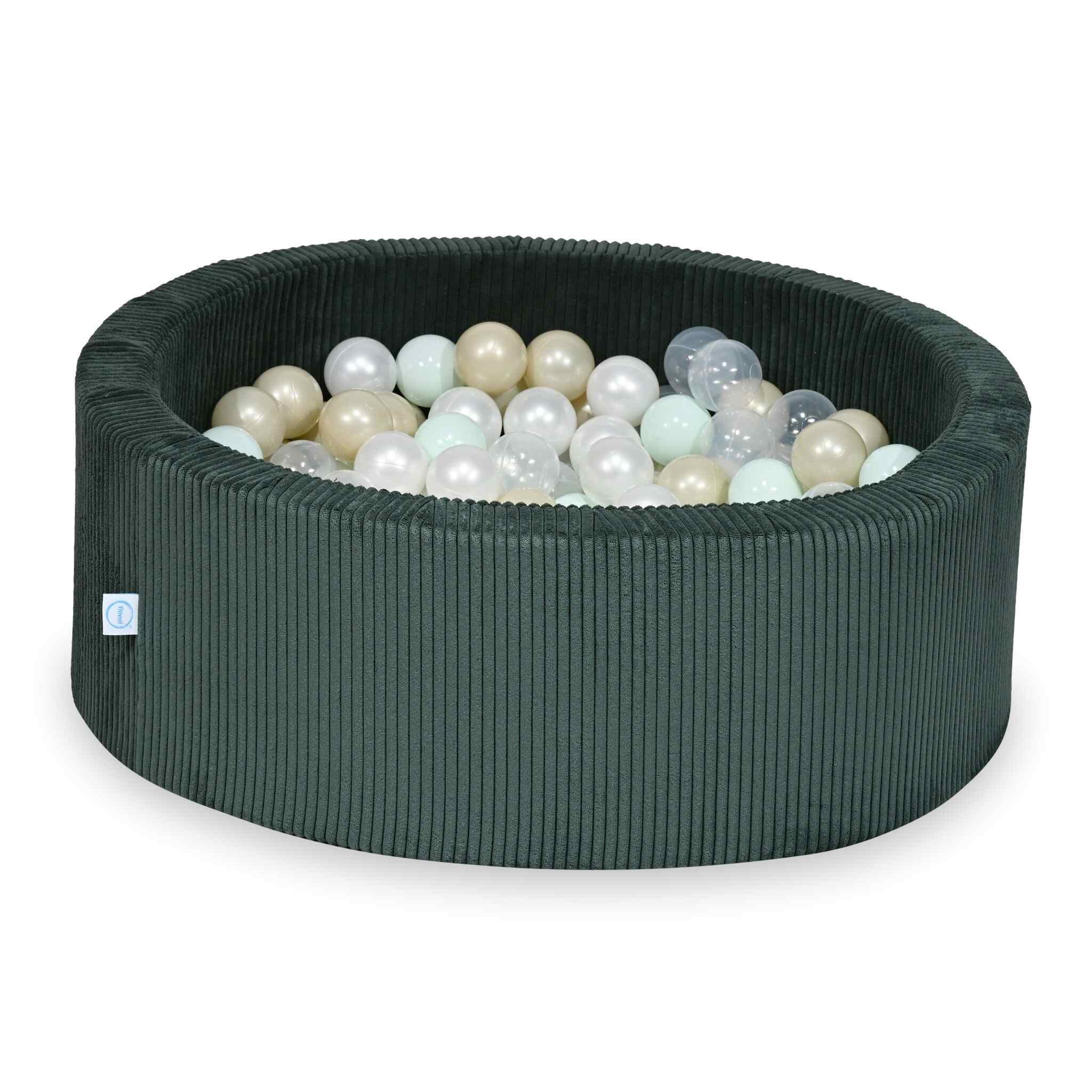 Piscine à balles en velours côtelé Vert 90x30 cm avec 200 balles