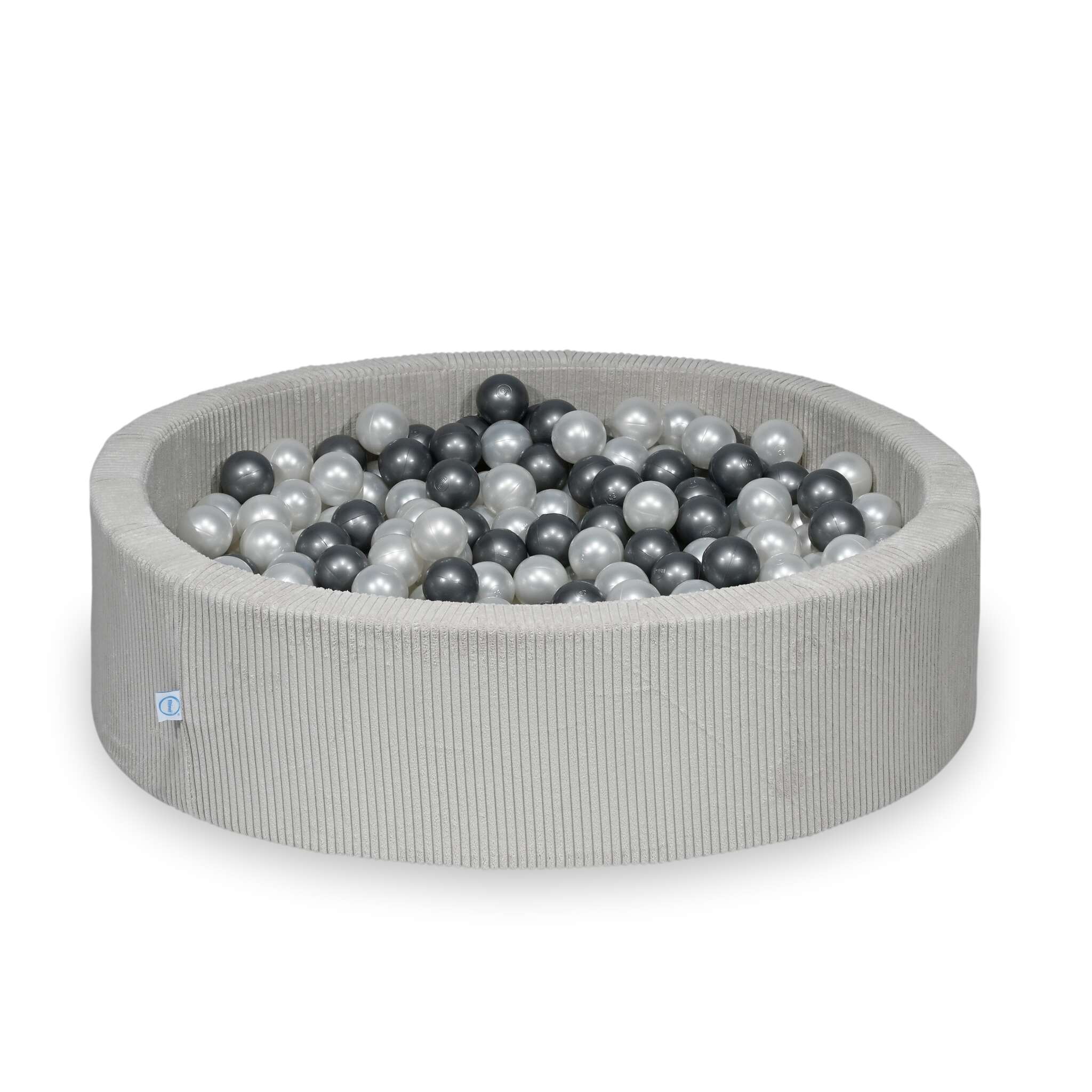 Piscine à balles en velours côtelé Gris 110x30 cm avec 400 balles