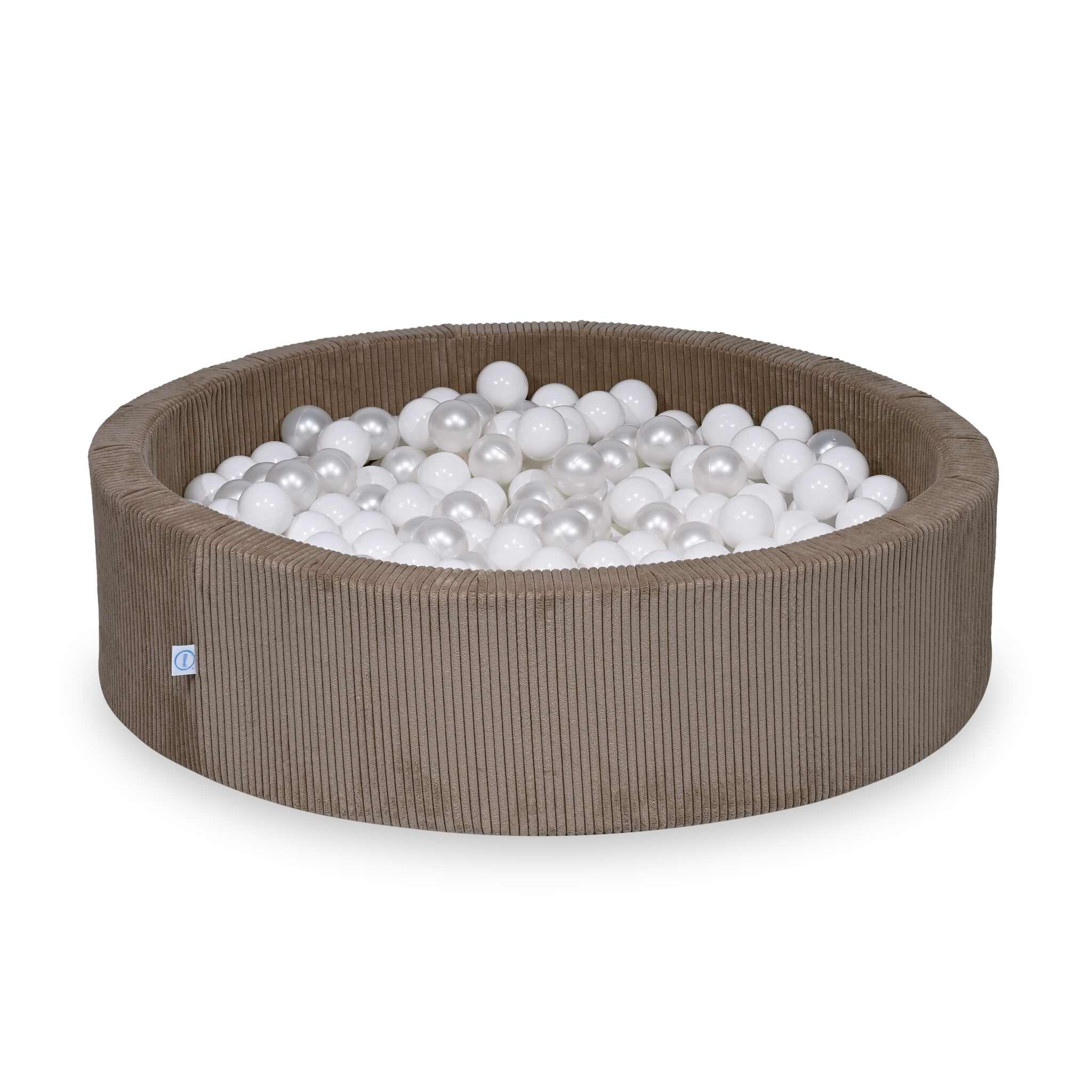 Piscine à balles en velours côtelé Toffee 110x30 cm avec 400 balles