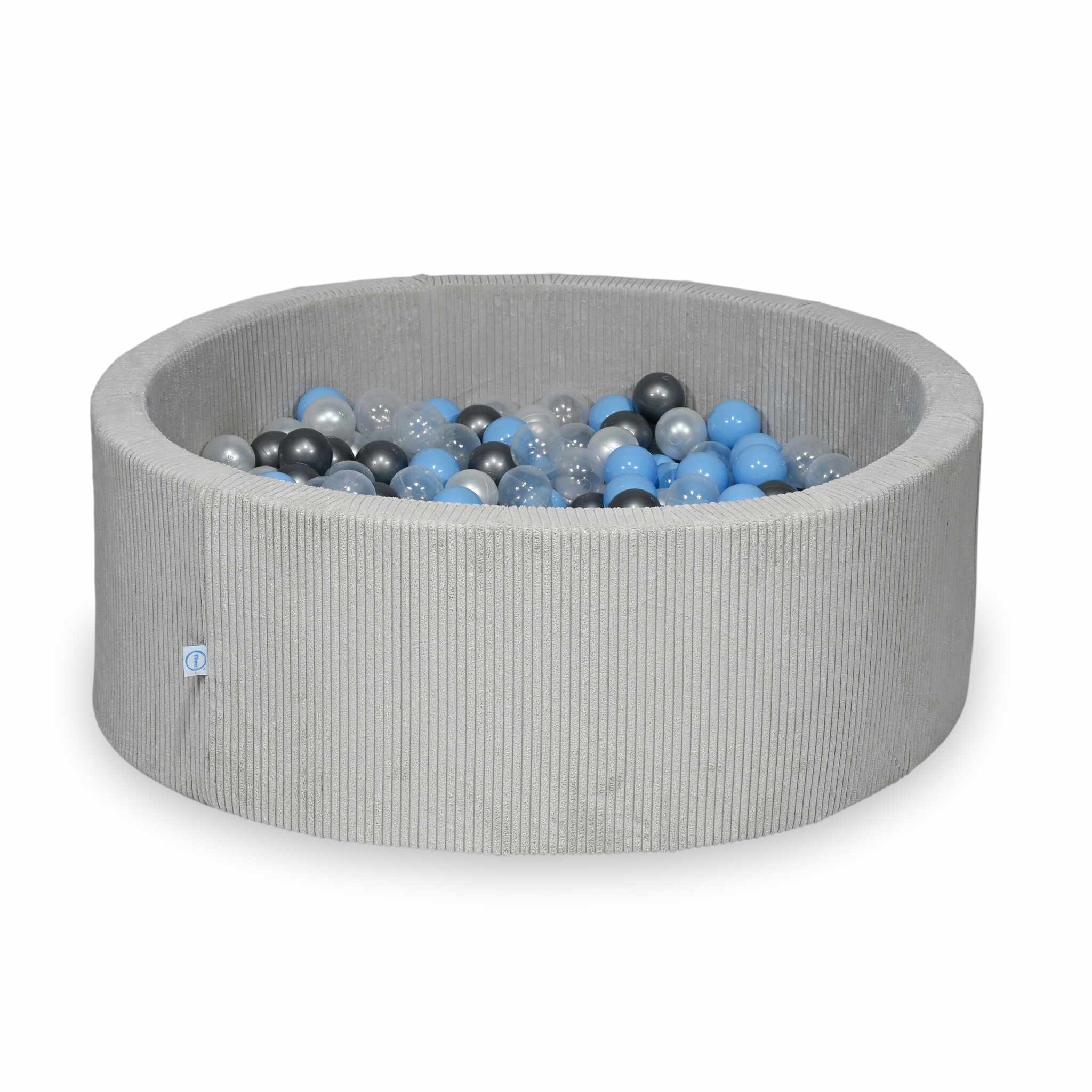 Piscine à balles en velours côtelé Gris 110x40 cm avec 500balles