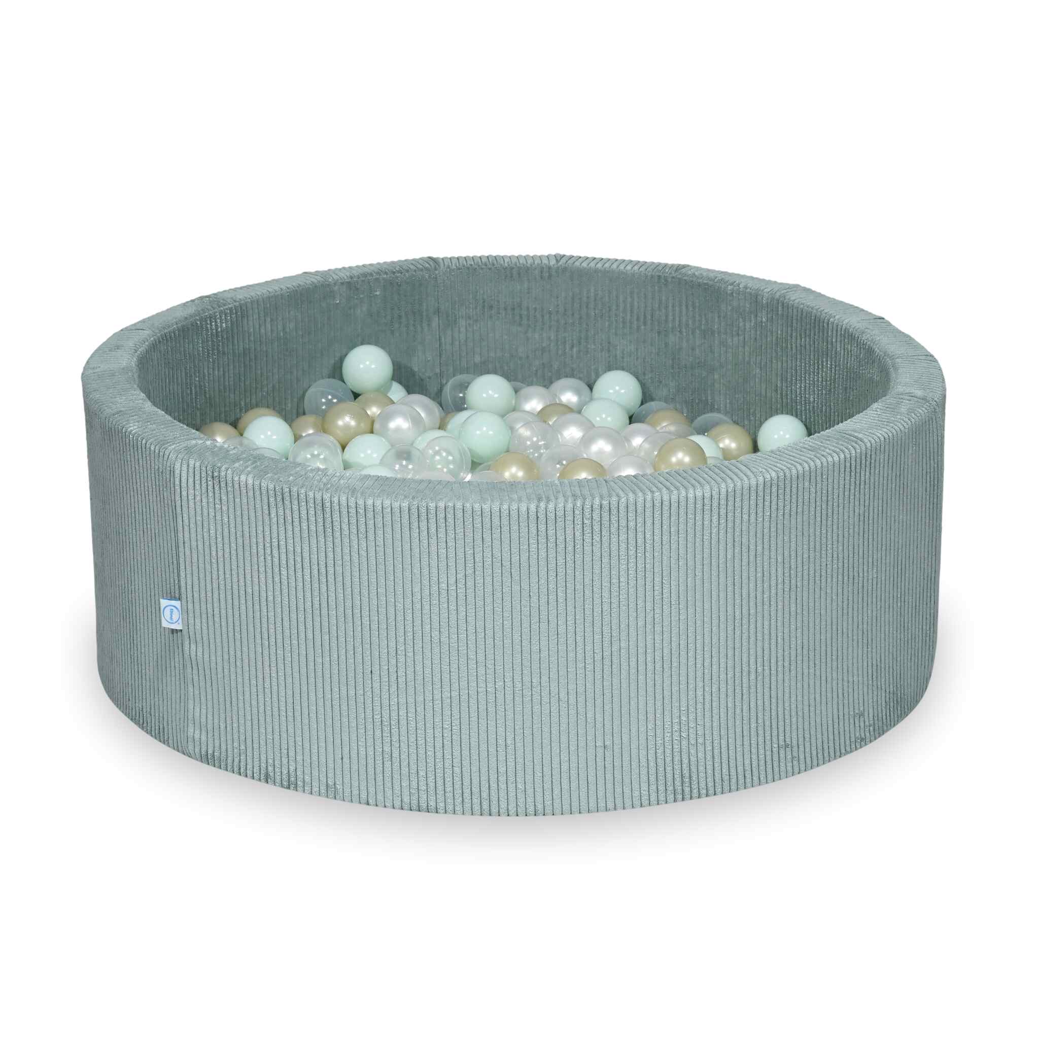 Piscine à balles en velours côtelé menthe claire 110x40 cm avec 500balles
