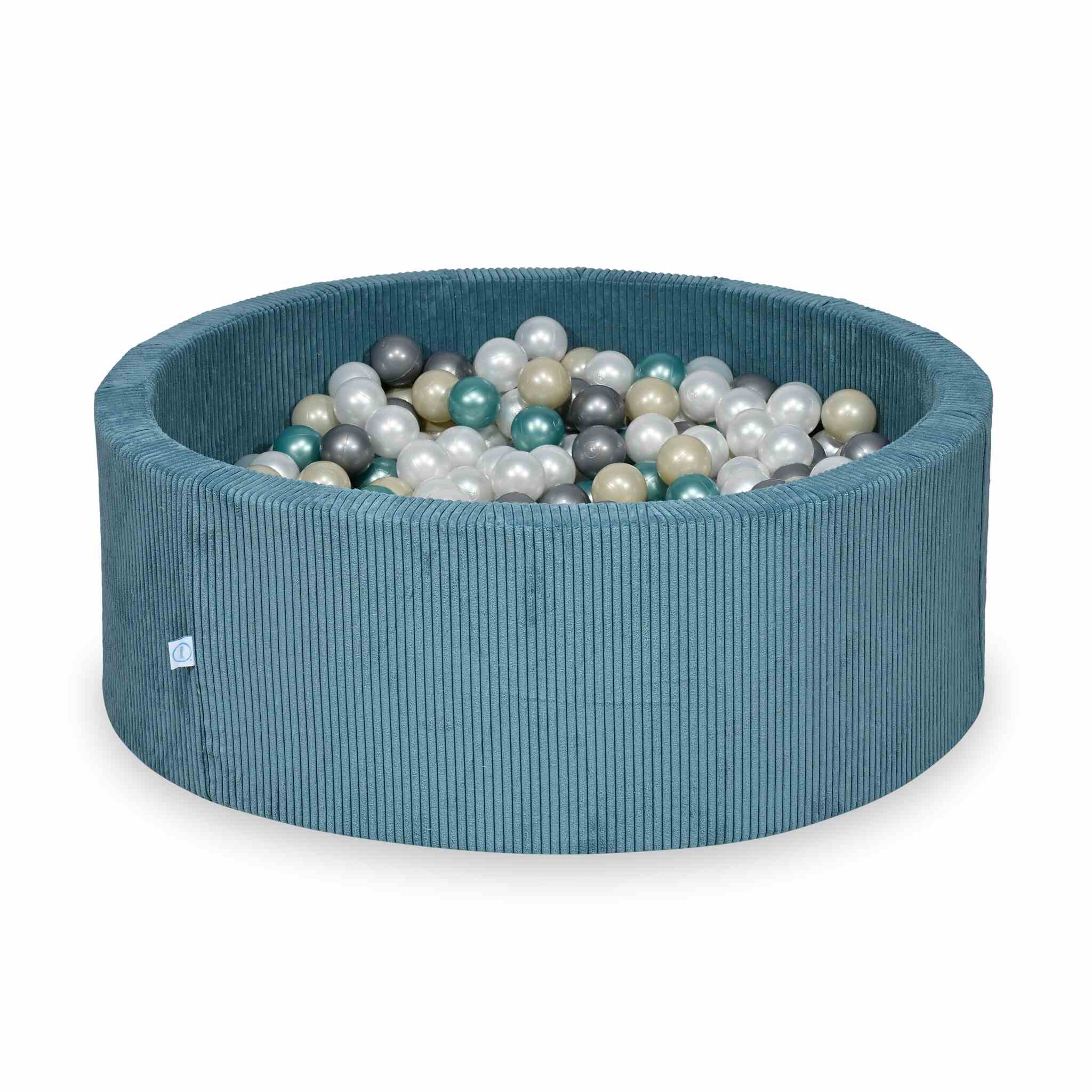 Piscine à balles en velours côtelé Bleu 110x40 cm avec 500balles