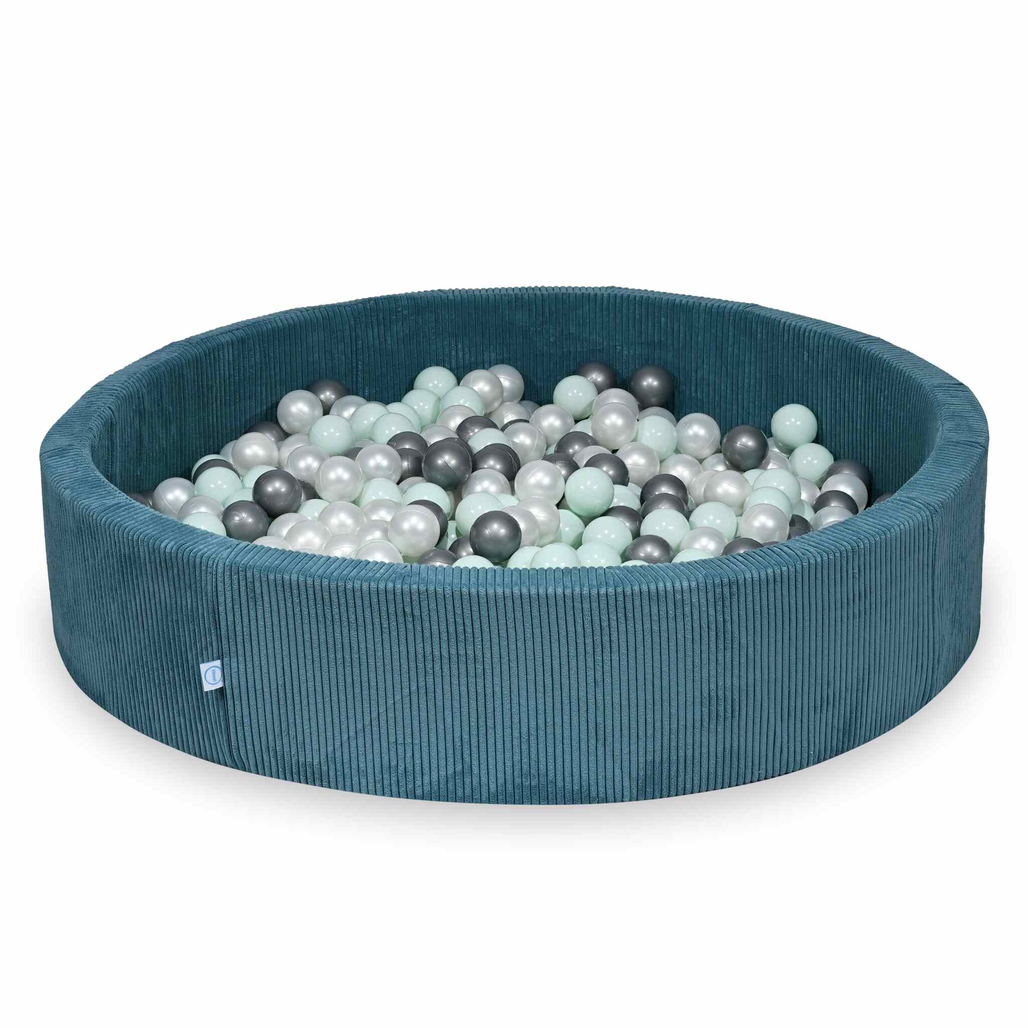 Piscine à balles en velours côtelé Bleu 130x30 cm avec 600 balles