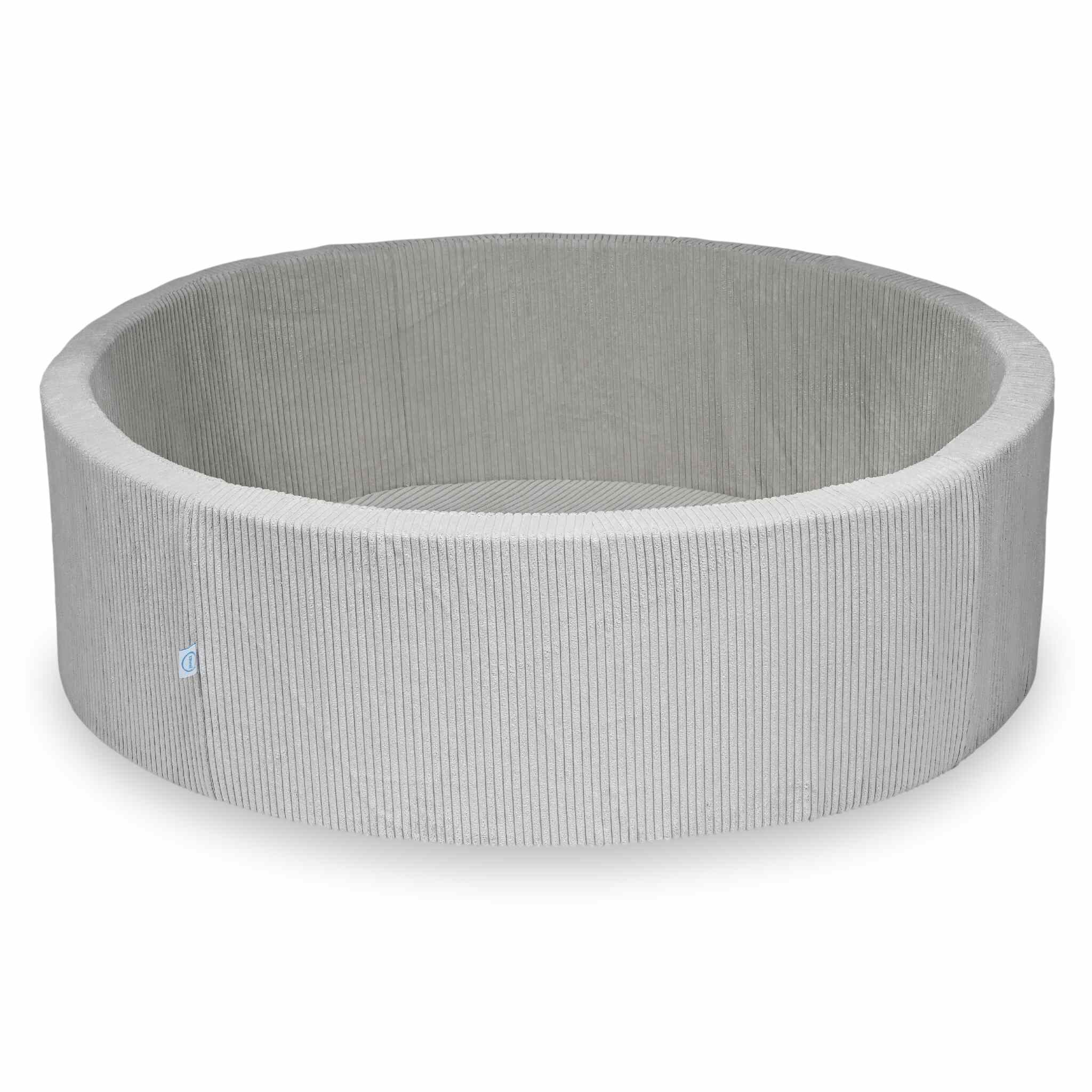 Piscine à Balles 130x40 velours côtelé gris sans balles
