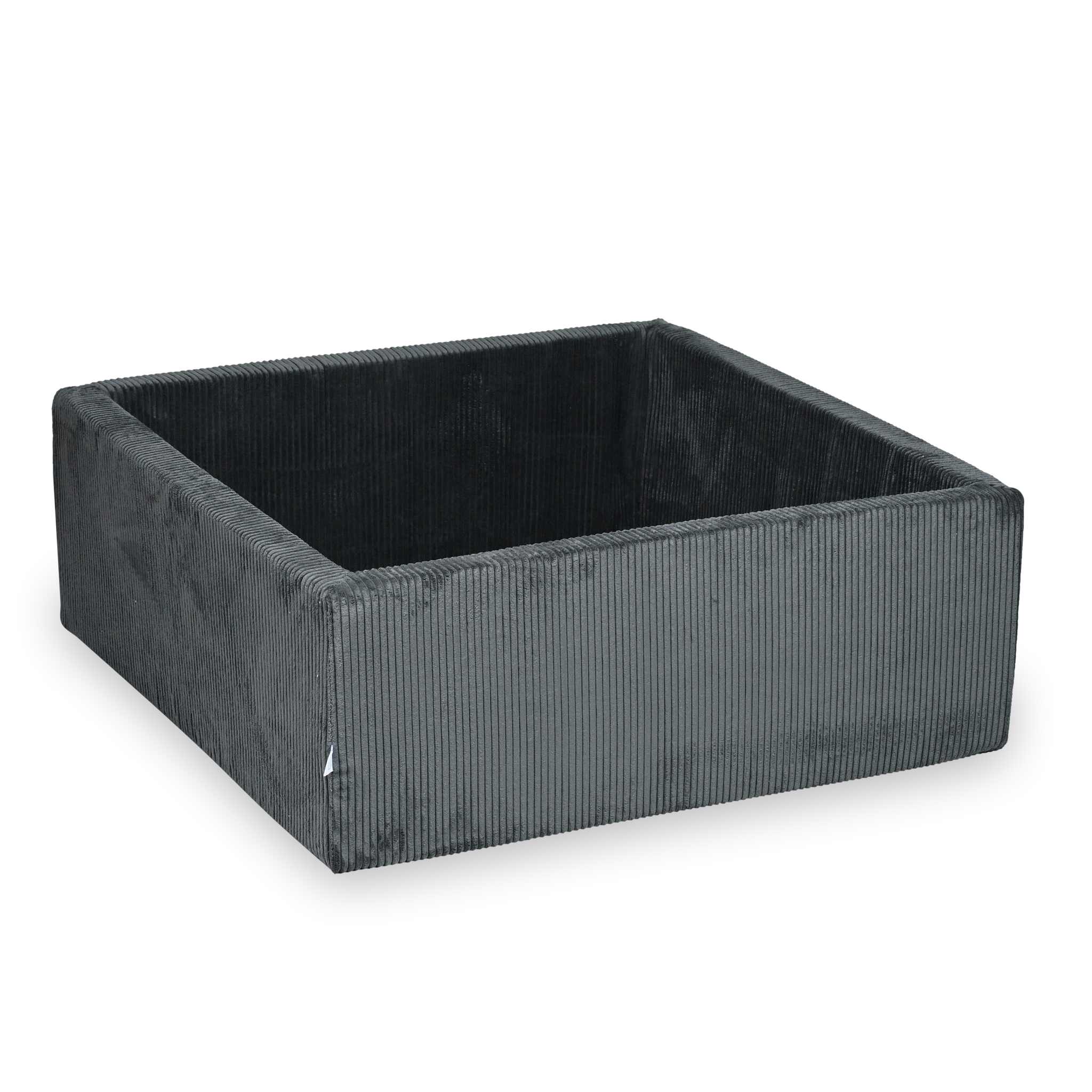 Piscine à balles carrée 110x110x40 cm velours côtelé graphite sans balles