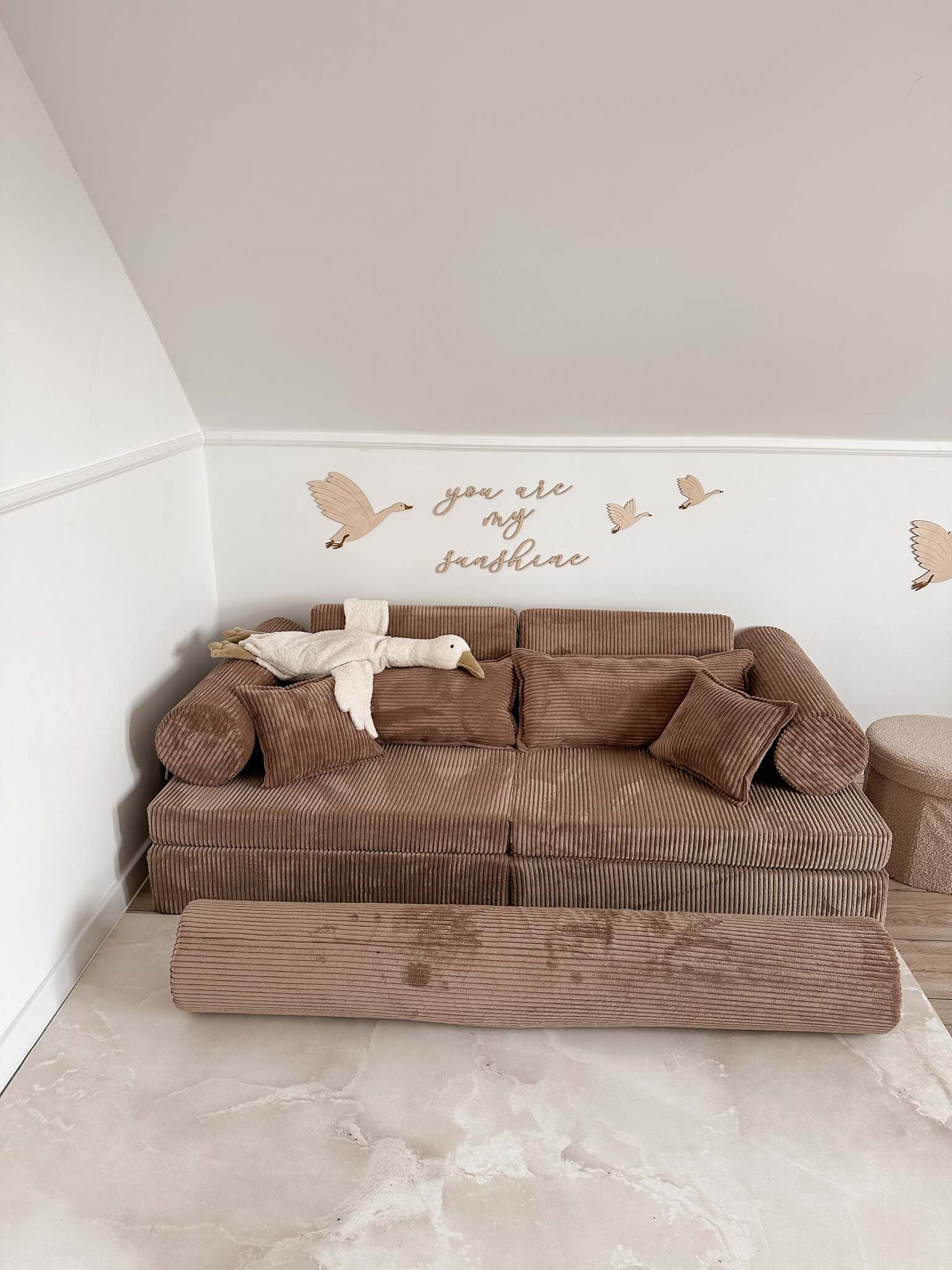 Canapé de jeu Montessori de luxe en velours côtelé