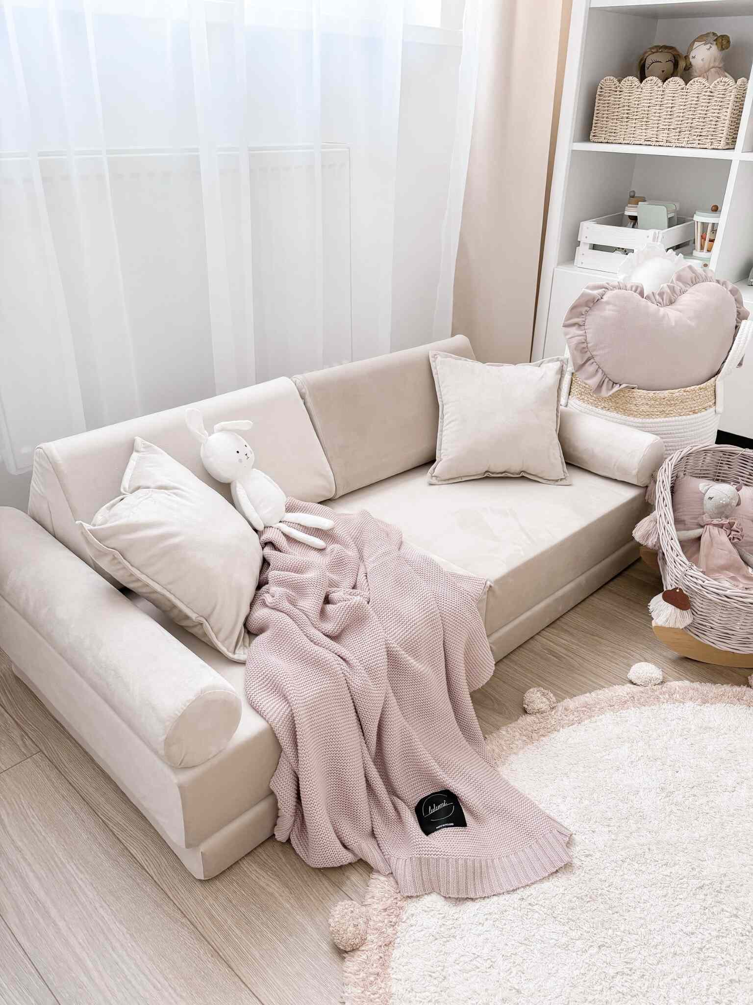 Canapé de jeu Montessori Mini Confort en velours