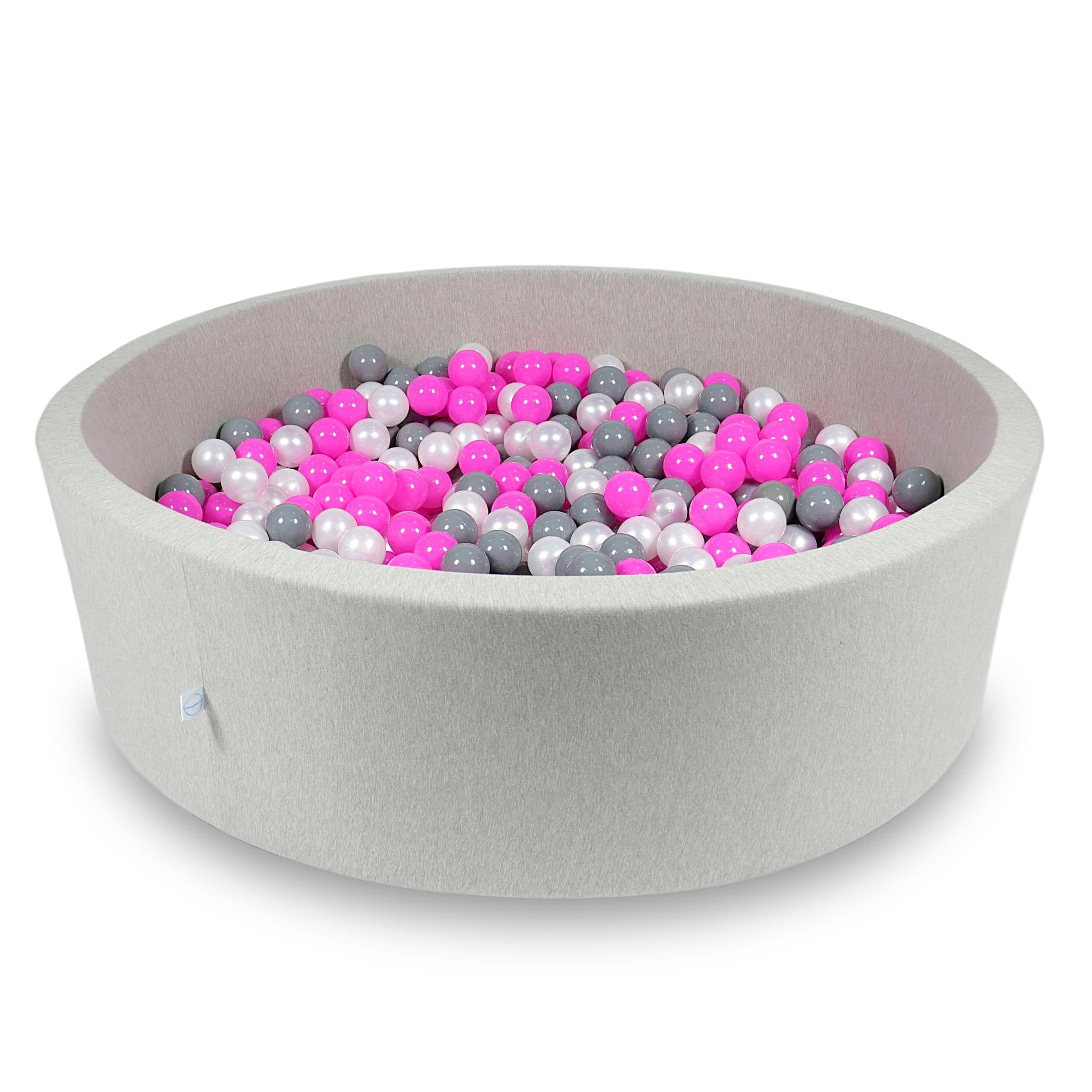 Piscine à Balles 130x40cm gris clair avec balles 700pcs (rose, perle, gris)
