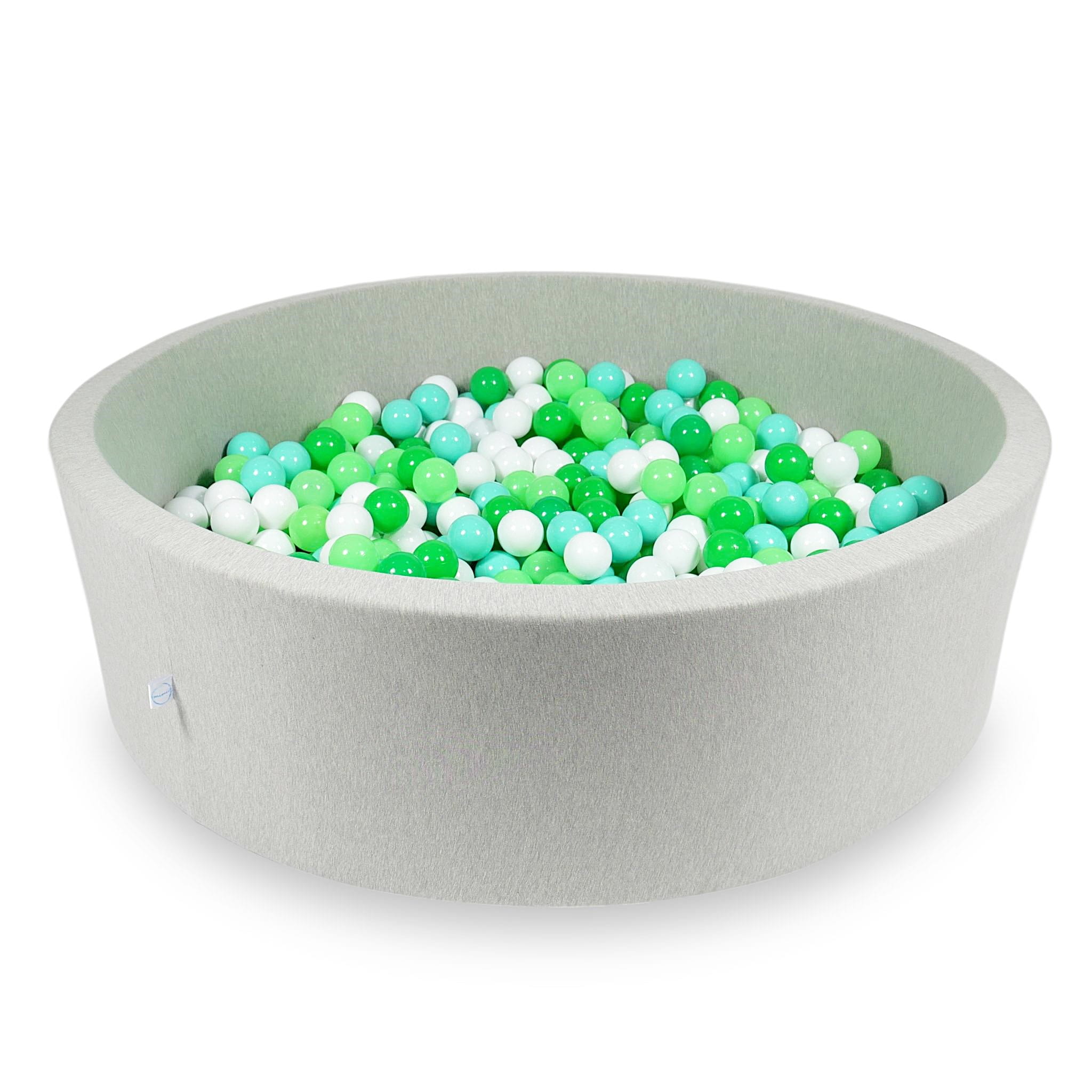 Piscine à Balles 130x40cm gris clair avec balles 700pcs (blanc, céladon, menthe, vert)