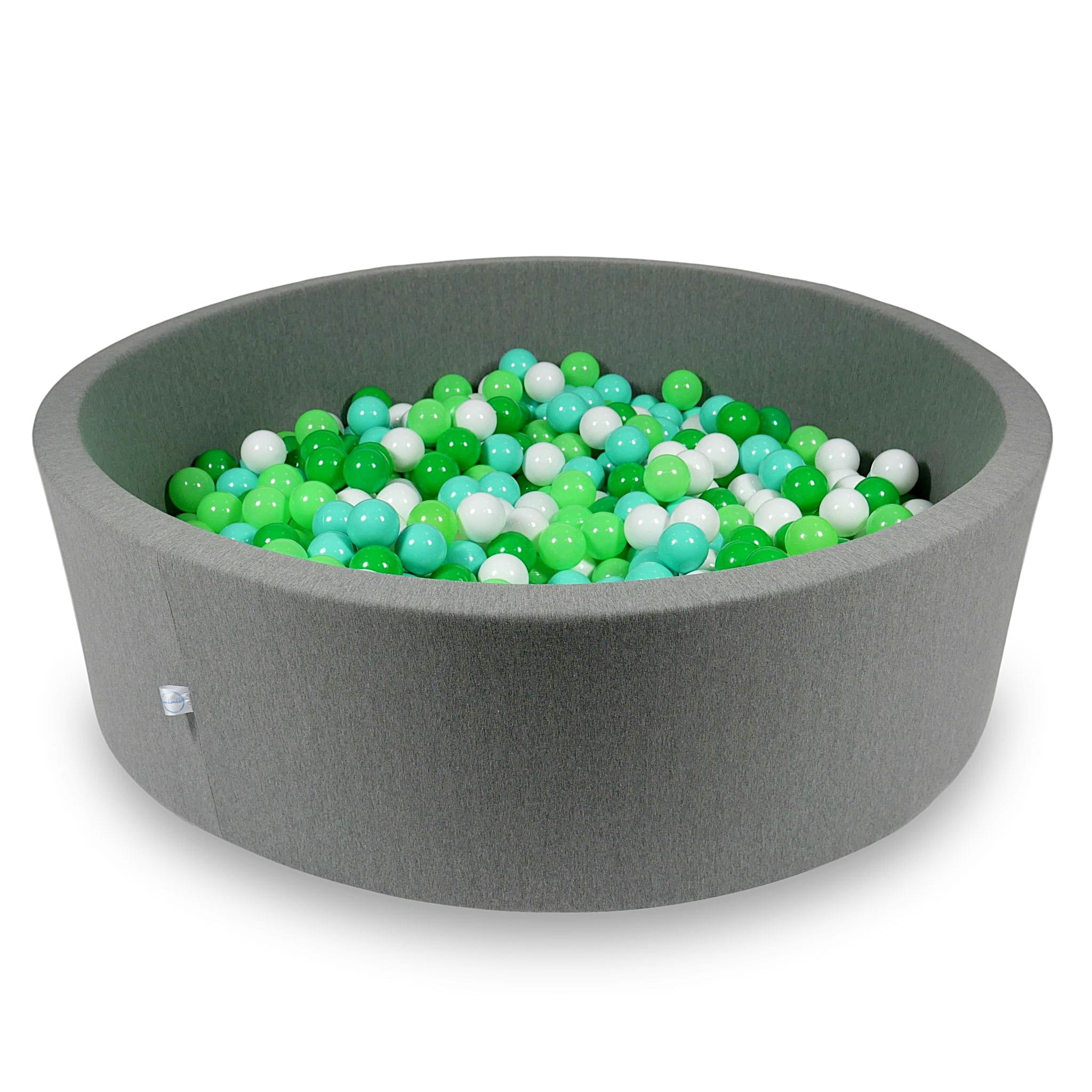 Piscine à Balles 130x40cm grise avec balles 700pcs (blanc, céladon, menthe, vert)