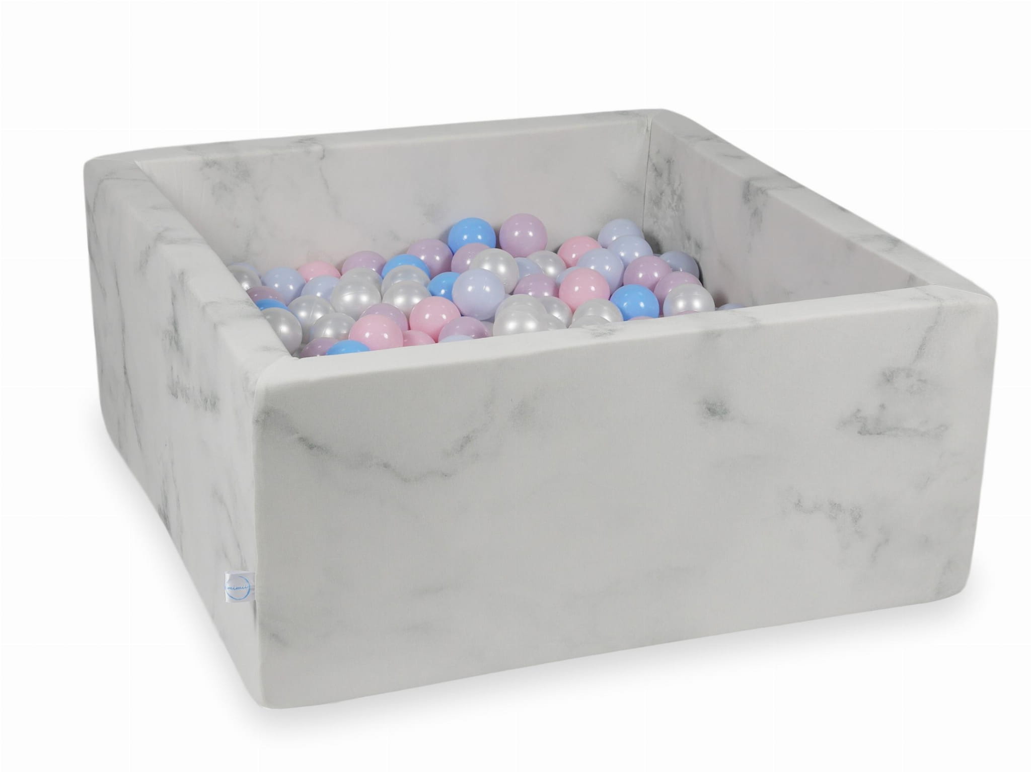 Piscine à Balles 90x90x40 marbre avec balles 400 pcs (rose clair, rose clair perle, bleu clair perle, bleu clair, perle)