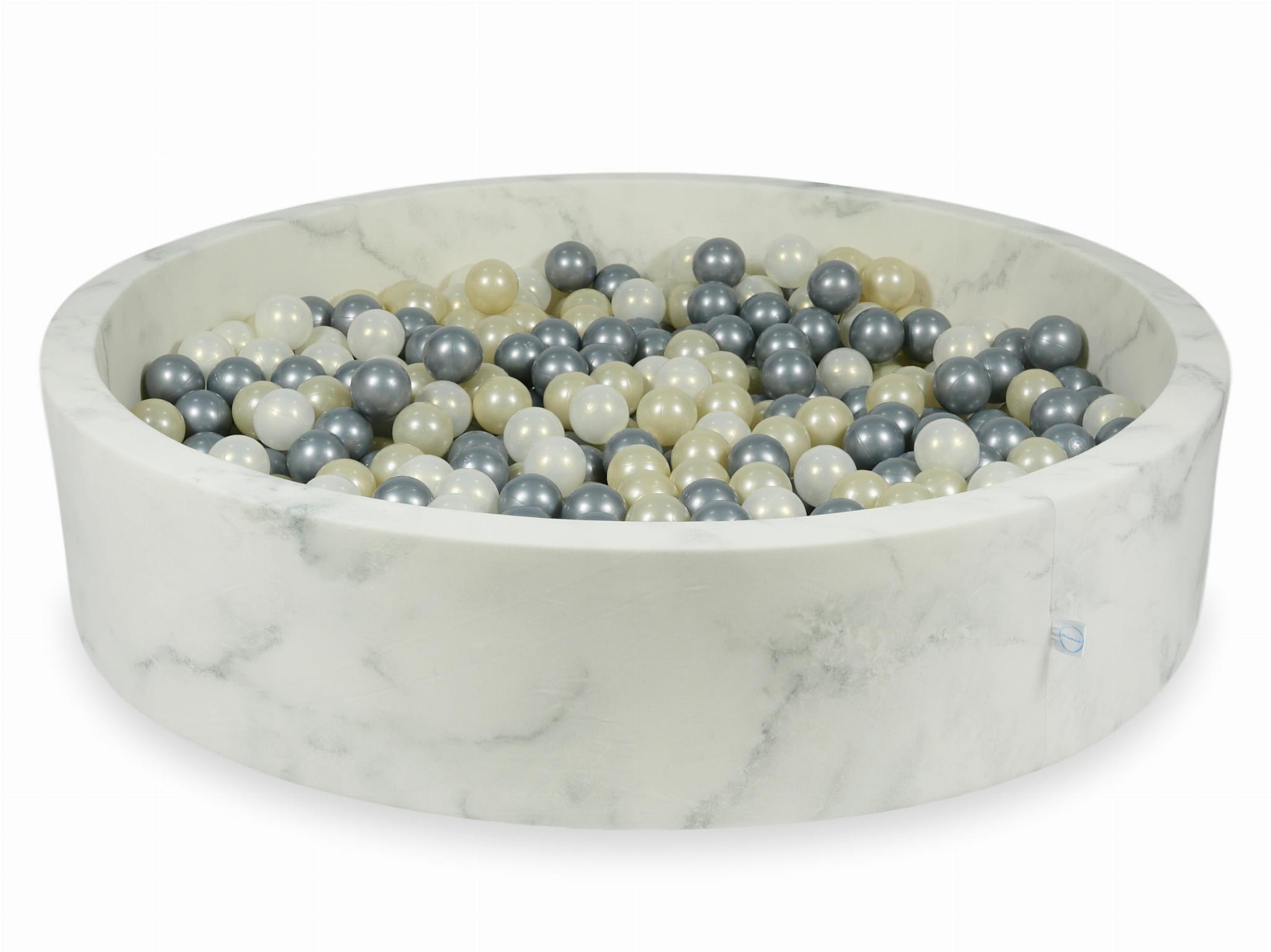 Piscine à Balles 130x30 marbre avec balles 600 pcs (or clair, argent, iridescent)