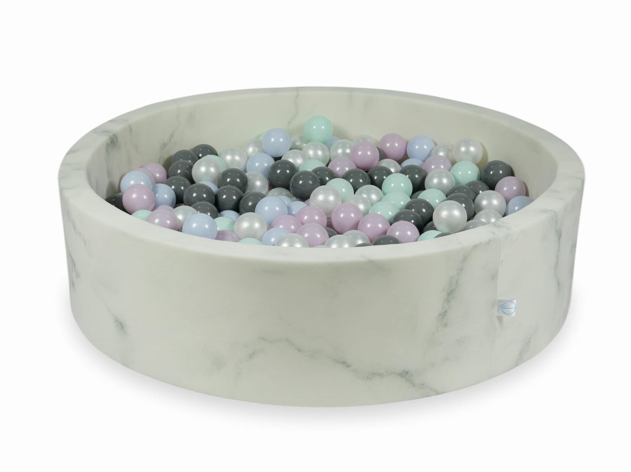 Piscine à Balles 110x30 marbre avec balles 400 pcs (menthe claire, rose perle claire, bleu perle claire, perle, gris)