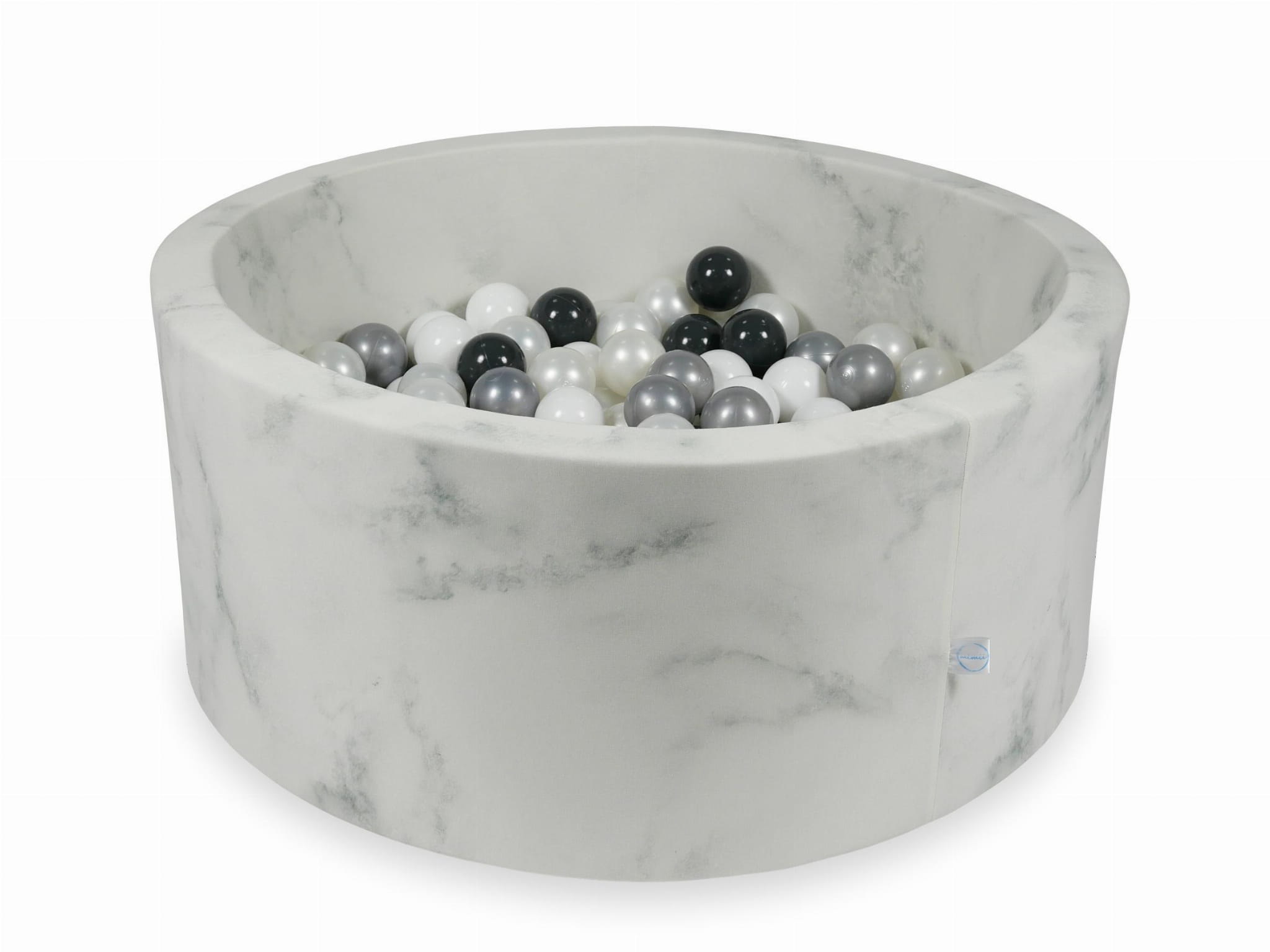 Piscine à Balles 90x40 marbre avec balles 300 pcs (blanc, perle, argent, graphite)