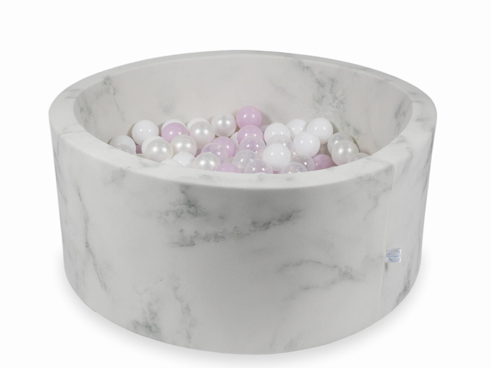 Piscine à Balles 90x40 marbre avec balles 300 pcs (rose clair perlé, blanc, transparent, perle)