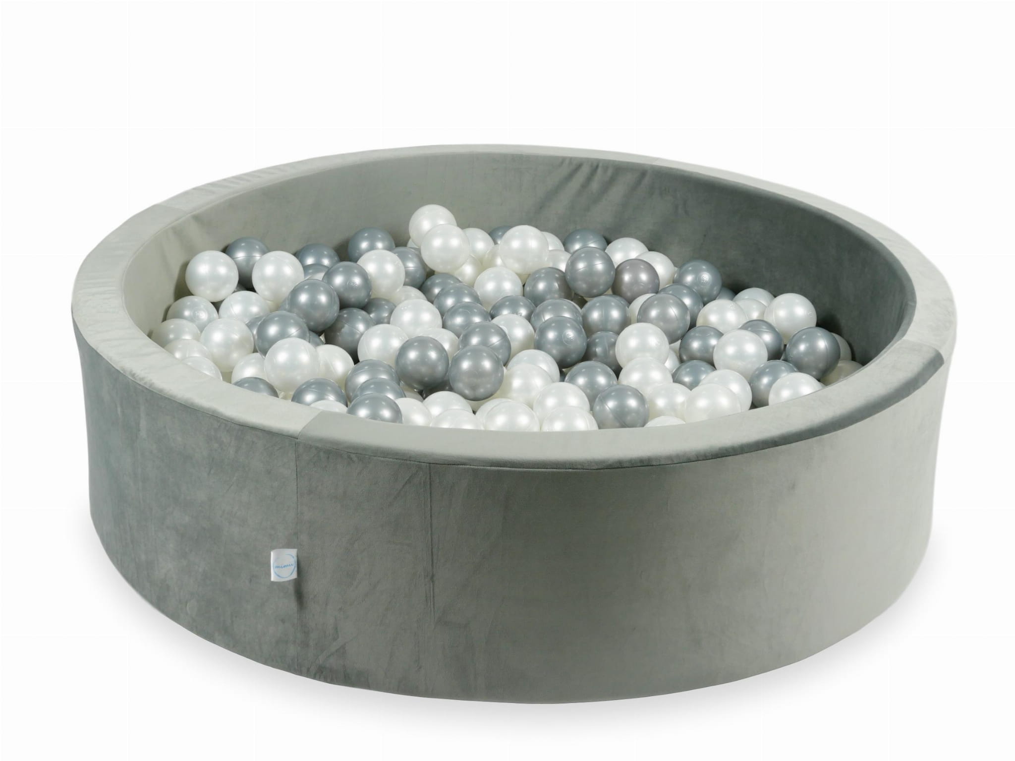 Piscine à Balles 110x30 Velvet gris avec balles 400 pcs (perle, argent)