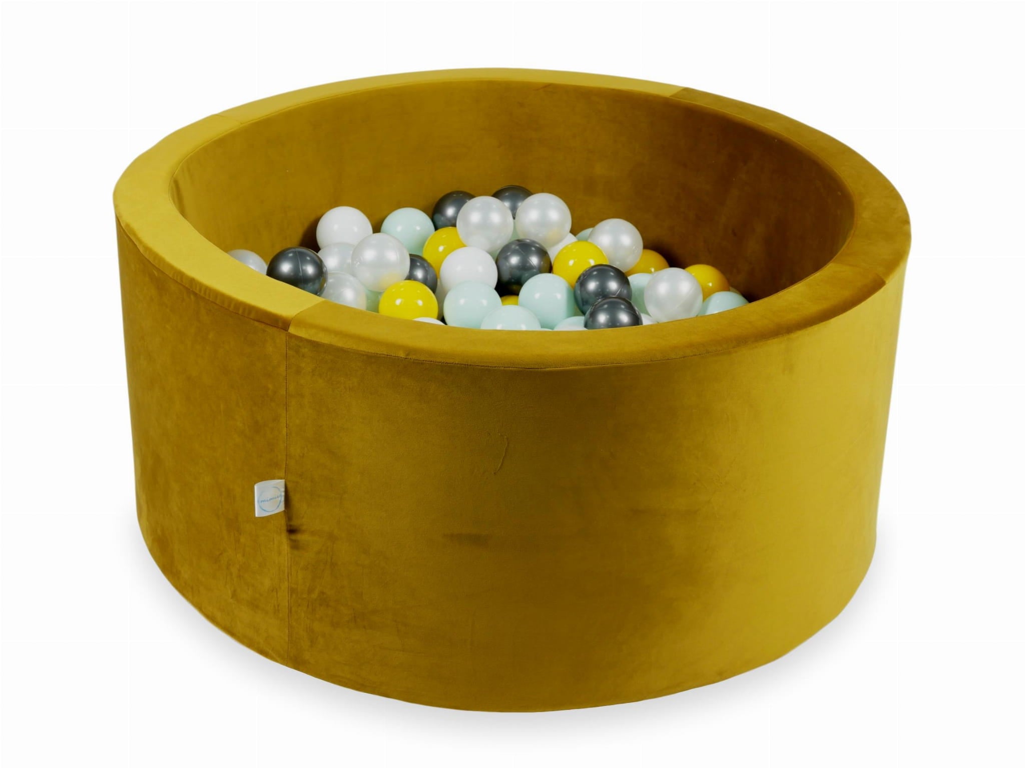 Piscine à Balles 90x40 Velvet dore avec balles 300 pcs (jaune, menthe claire, graphite métallique, blanc, perle)