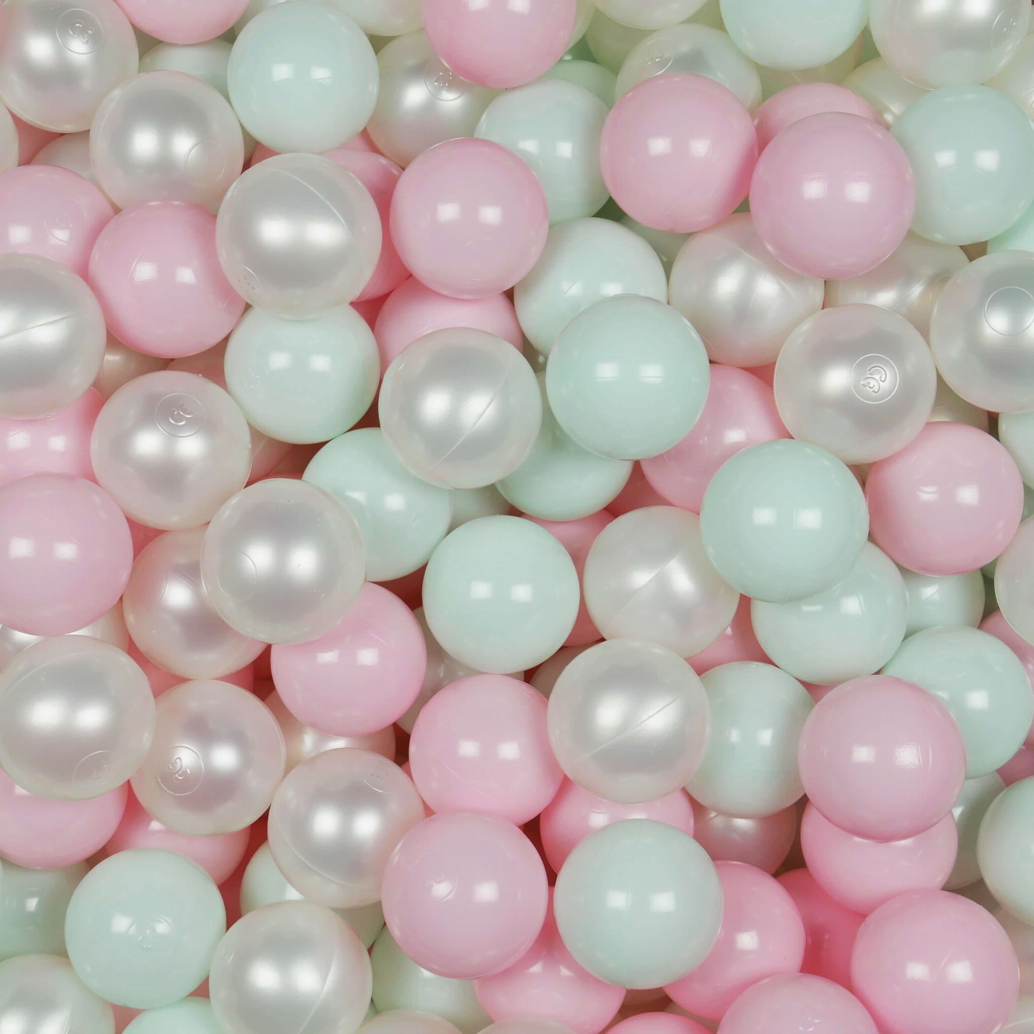 Balles de jeu ø7cm 150 pièces perle, menthe claire, rose clair
