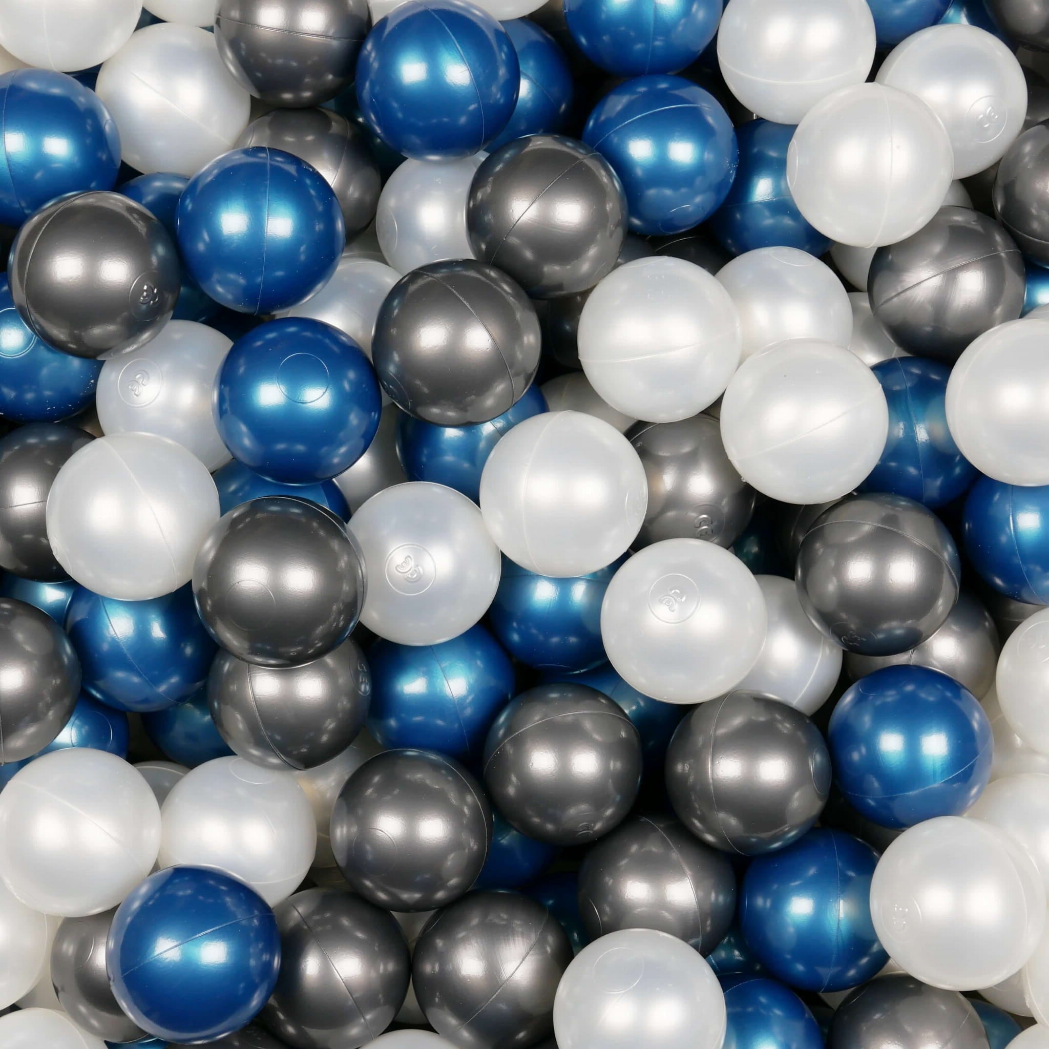 Balles de jeu ø7cm 150 pièces perle, bleu métallique, graphite métallique
