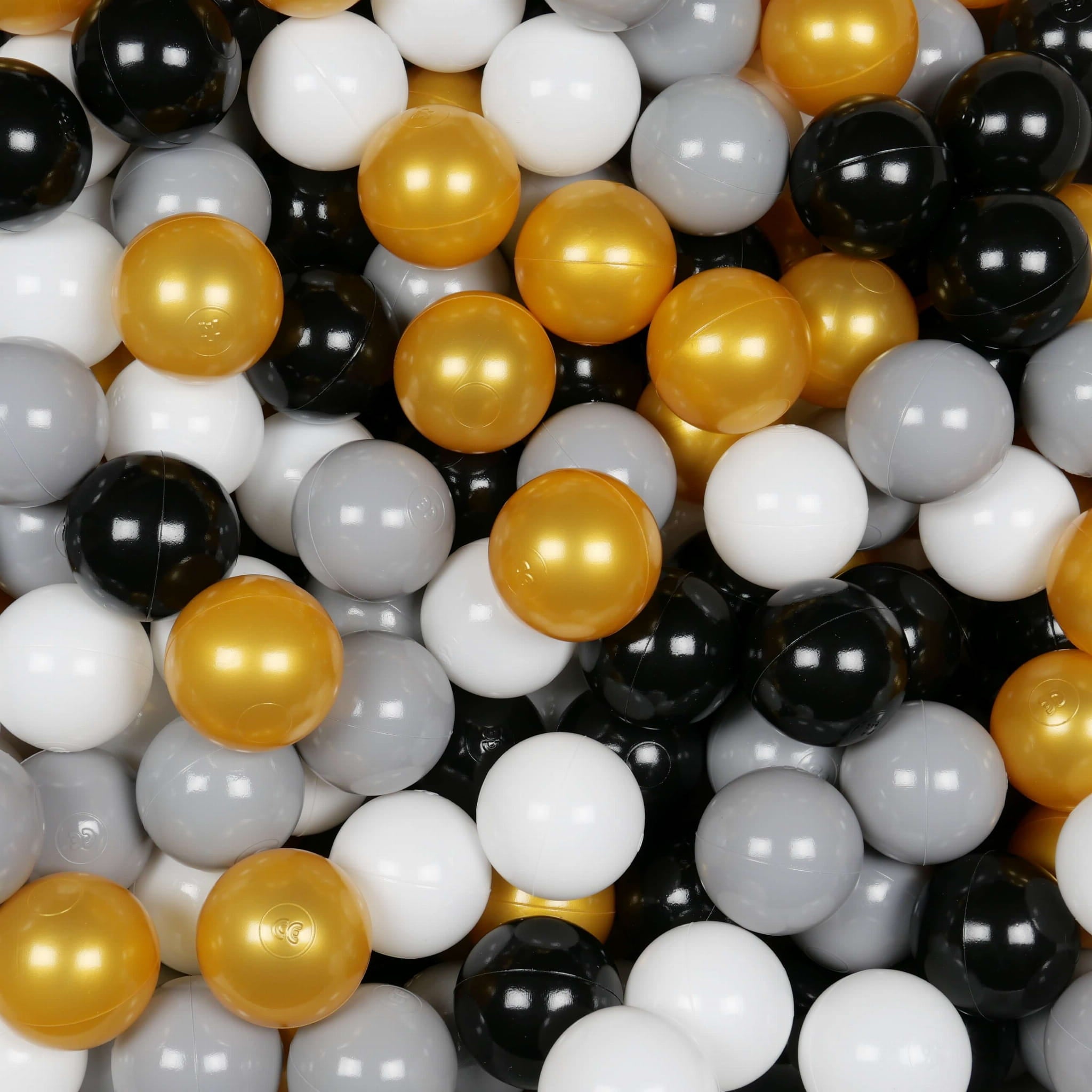 Balles de jeu ø7cm 200 pièces blanc, gris, noir, dore