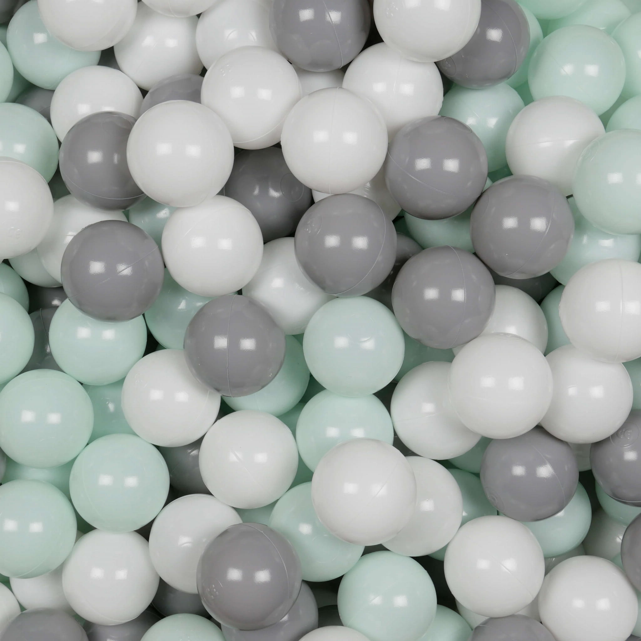Balles de jeu ø7cm 25 pièces blanc, gris, menthe clair