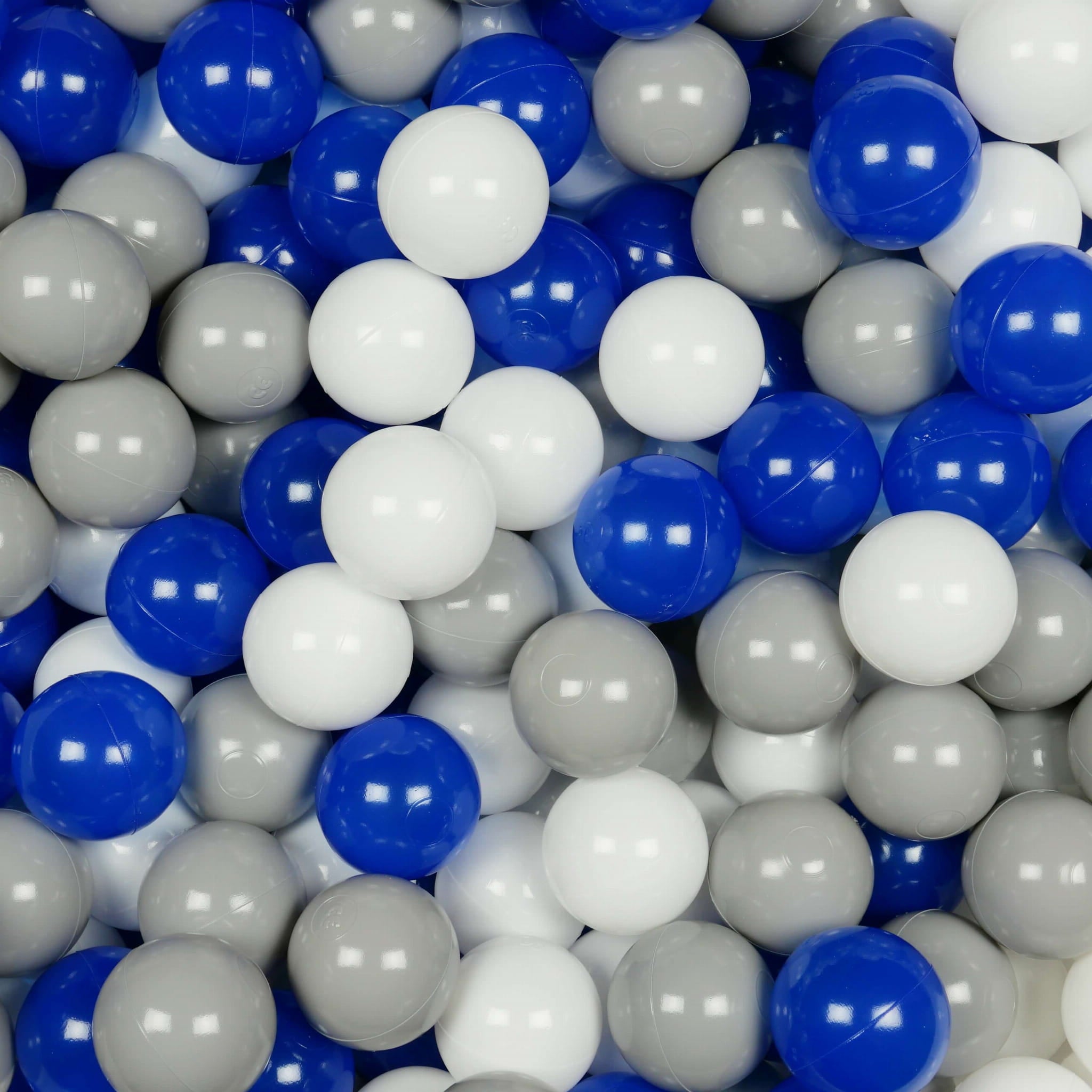 Balles de jeu ø7cm 25 pièces blanc, bleu, gris