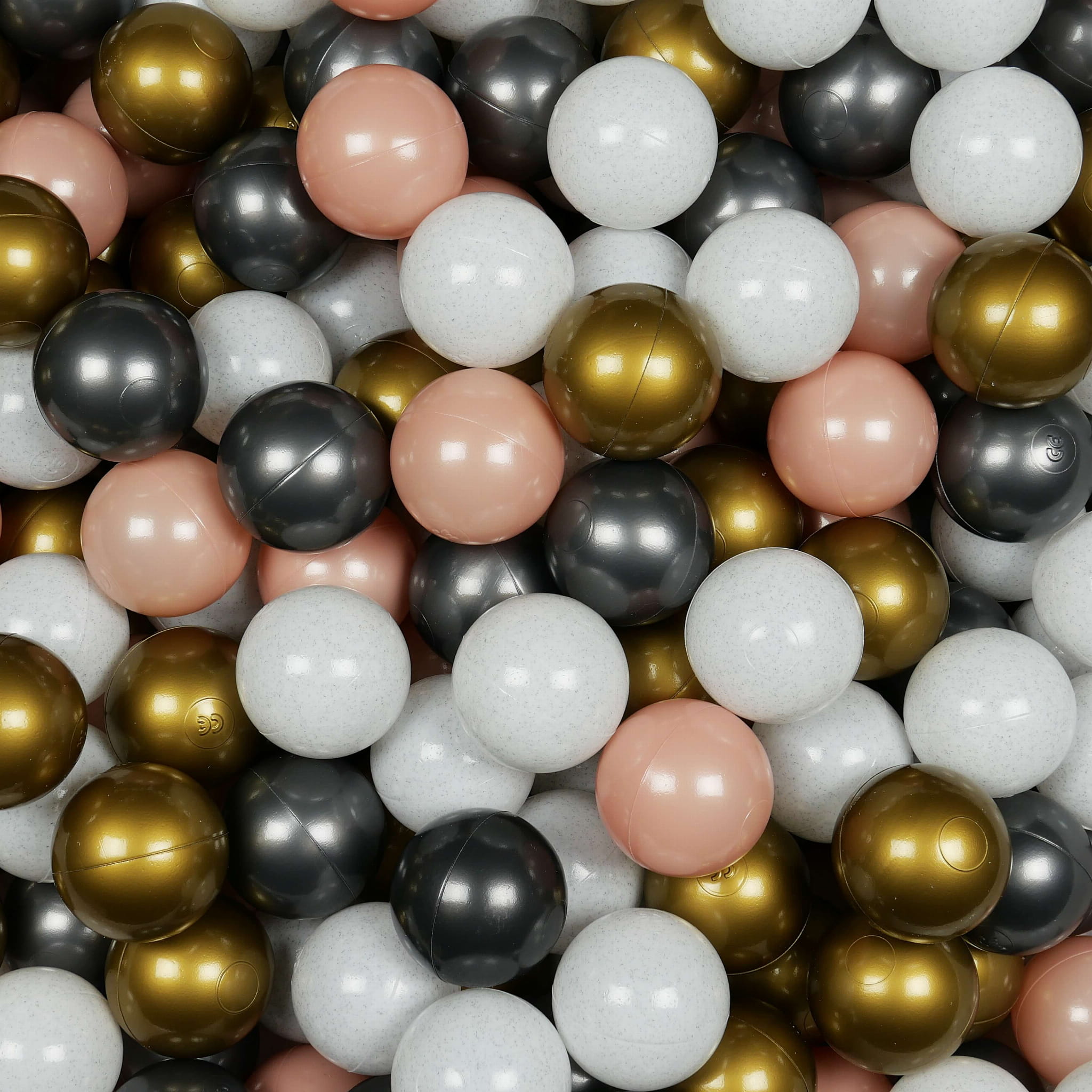 Balles de jeu ø7cm 25 pièces Pull blanc, graphite métallique, dore rose, vieil or