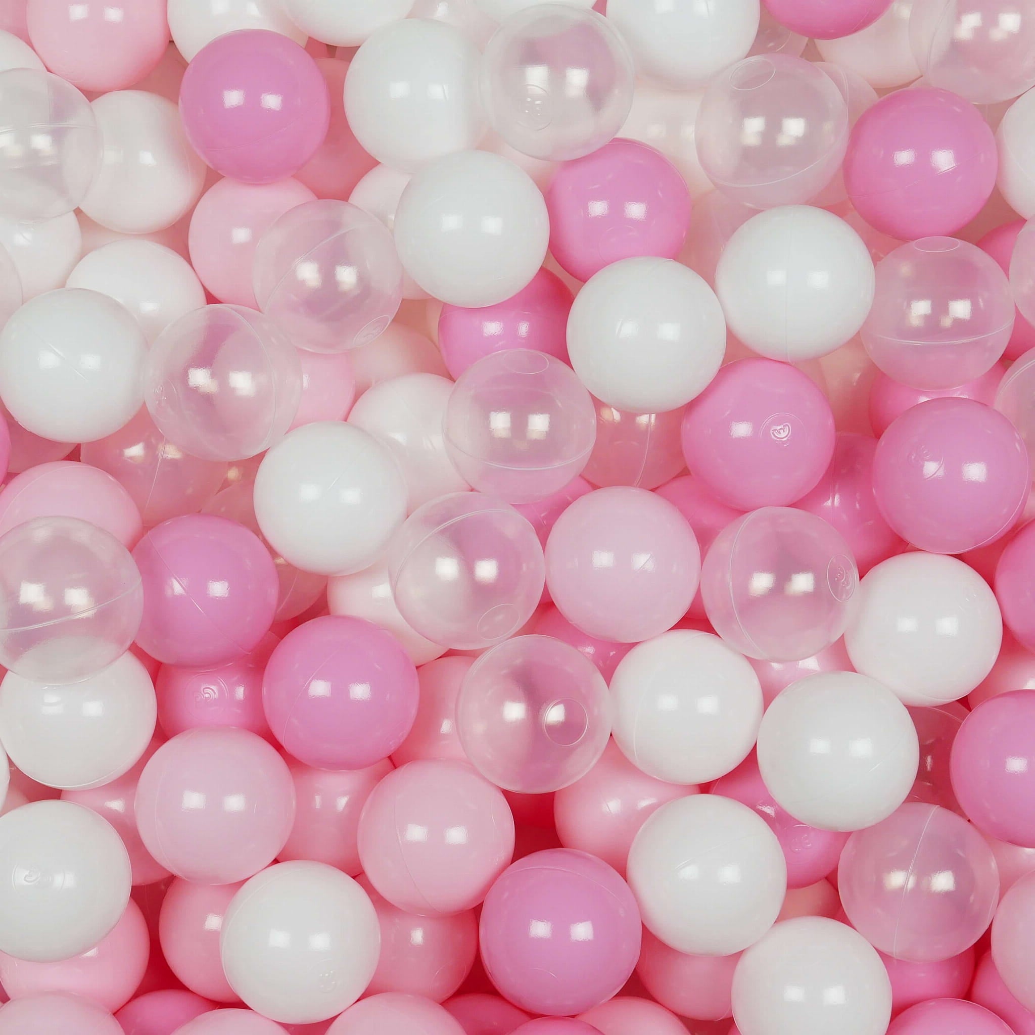 Balles de jeu ø7cm 400 pièces blanc, transparent, rose clair, rose poudré