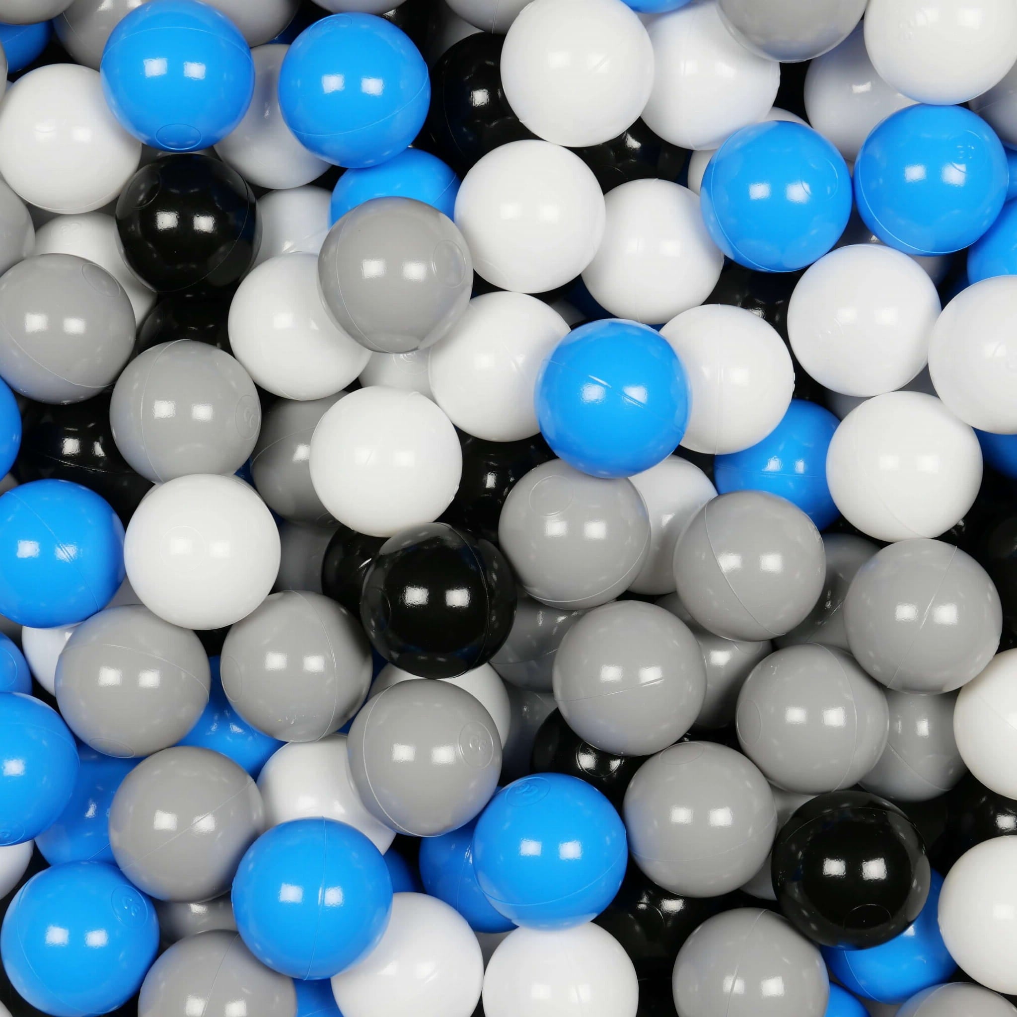 Balles de jeu ø7cm 400 pièces blanc, gris, bleu, noir