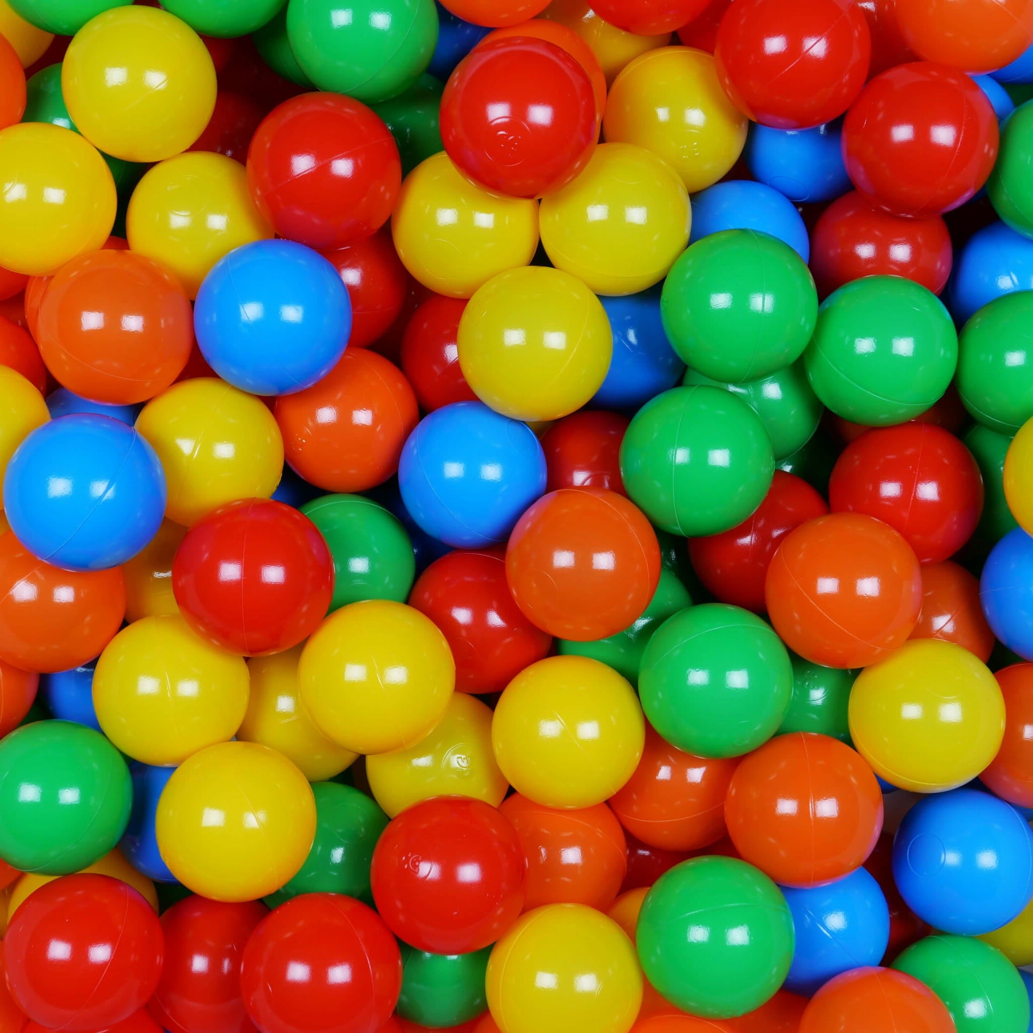 Balles de jeu ø7cm 500 pièces vert, jaune, orange, rouge, bleu