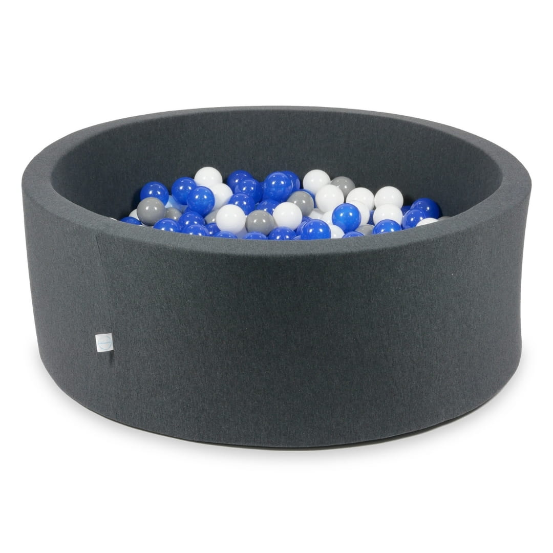 Piscine à Balles 110x40 graphite  avec balles 500 pcs (bleu, blanc, gris)