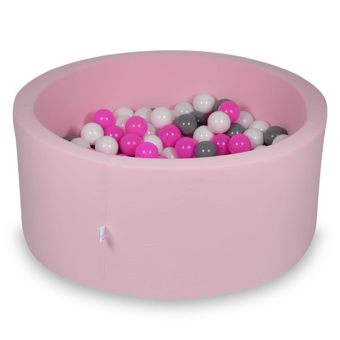 Piscine à Balles 90x40cm rose poudré avec balles 300pcs (blanc, gris, rose)