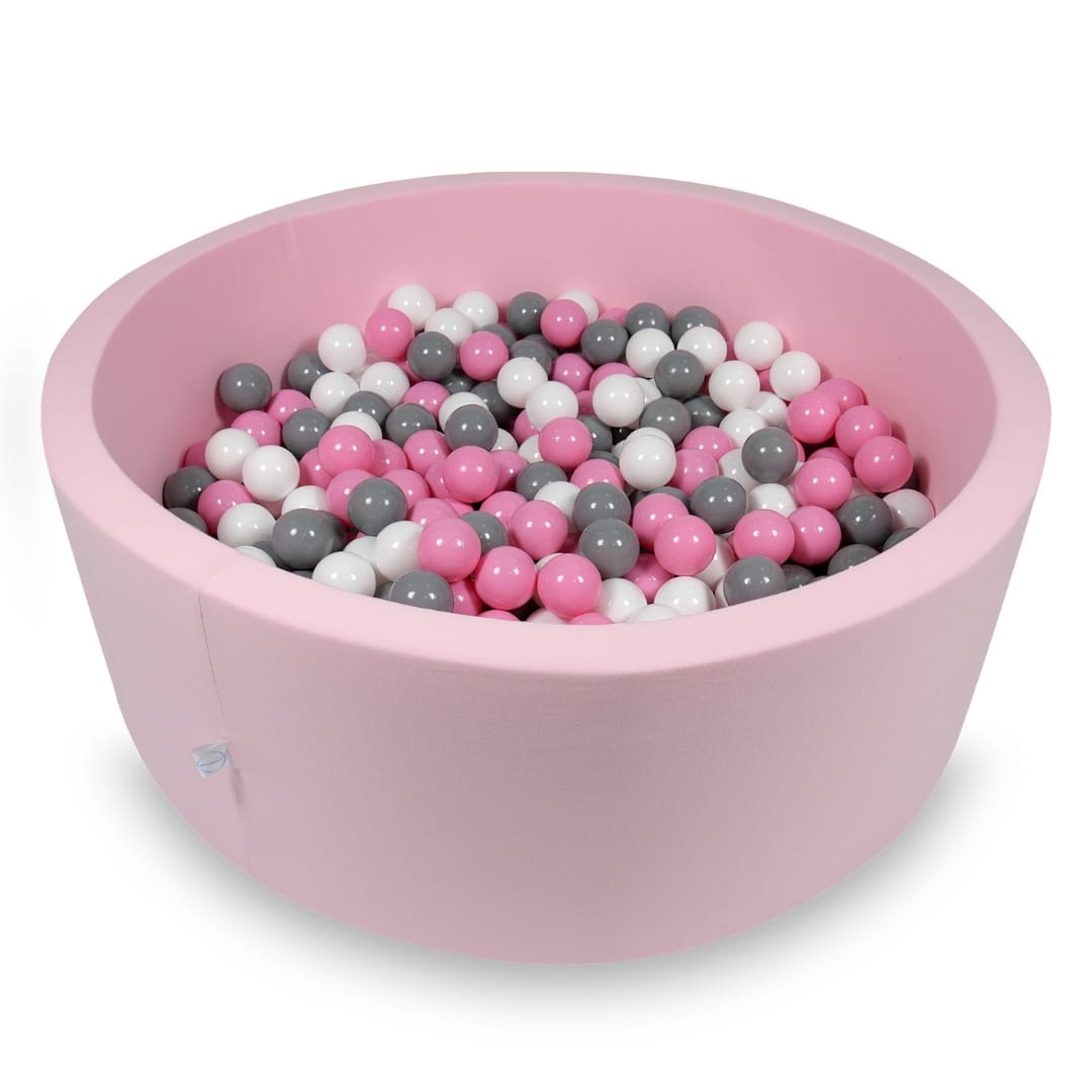 Piscine à Balles 110x40cm rose poudré avec balles 500pcs (blanc, gris, rose poudré)