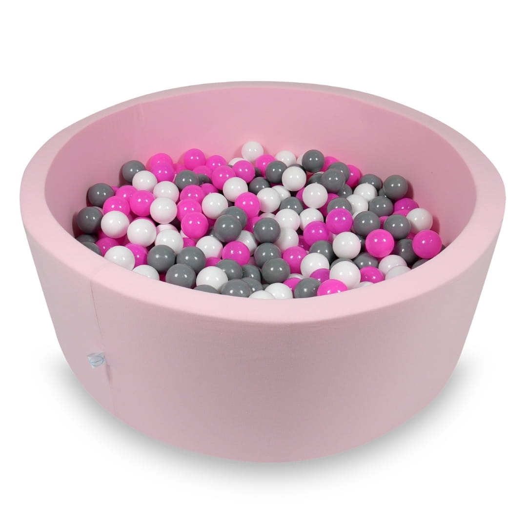 Piscine à Balles 110x40cm rose poudré avec balles 500pcs (blanc, gris, rose)