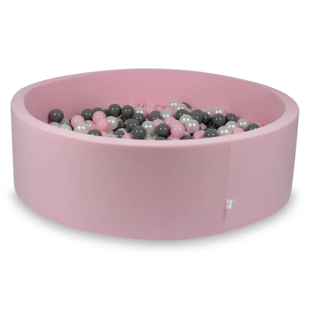 Piscine à Balles 130x40 rose poudré avec balles 700 pcs (perle, gris, rose clair)