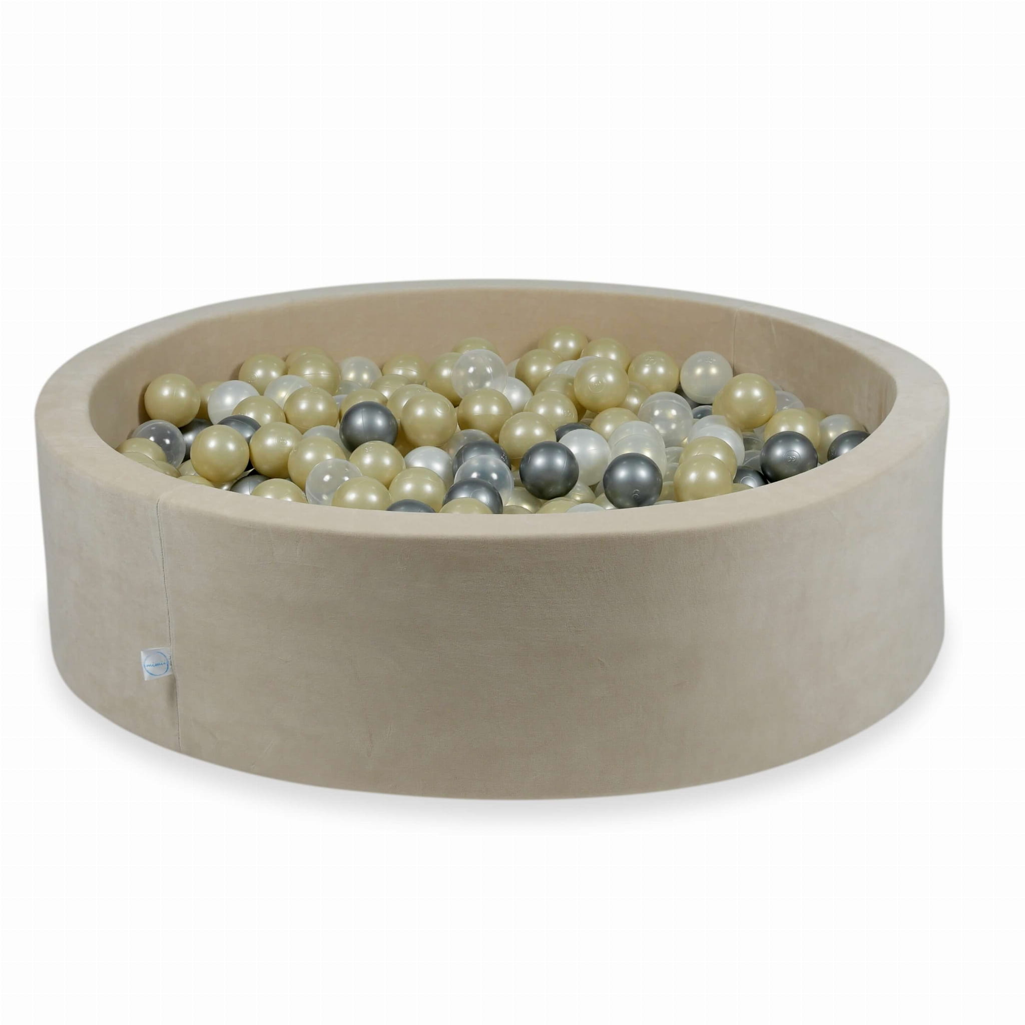 Piscine à Balles 110x30 Velvet Soft beige avec balles 400 pcs (or clair, iridescent, perlé, transparent, argent)