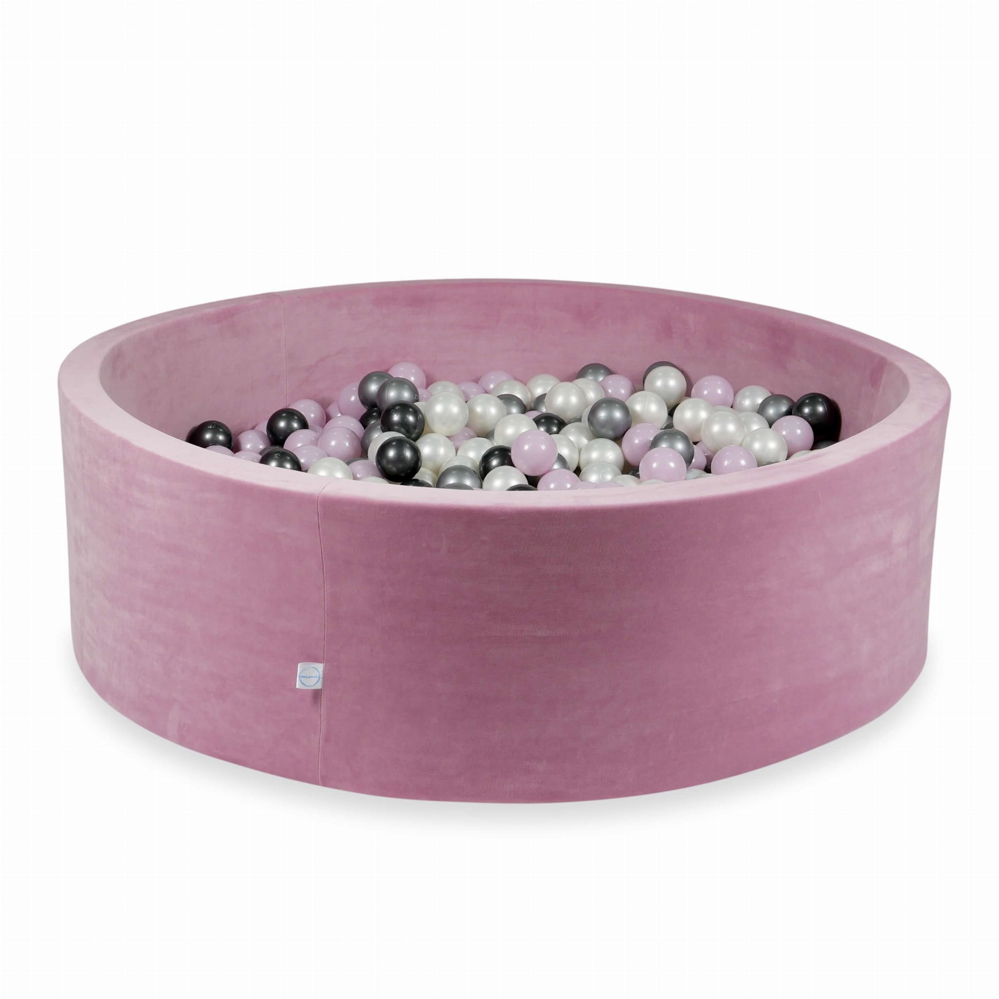 Piscine à Balles 130x40 Velvet Soft rose avec balles 700 pcs (rose perle clair, argent, graphite métallique, perle)