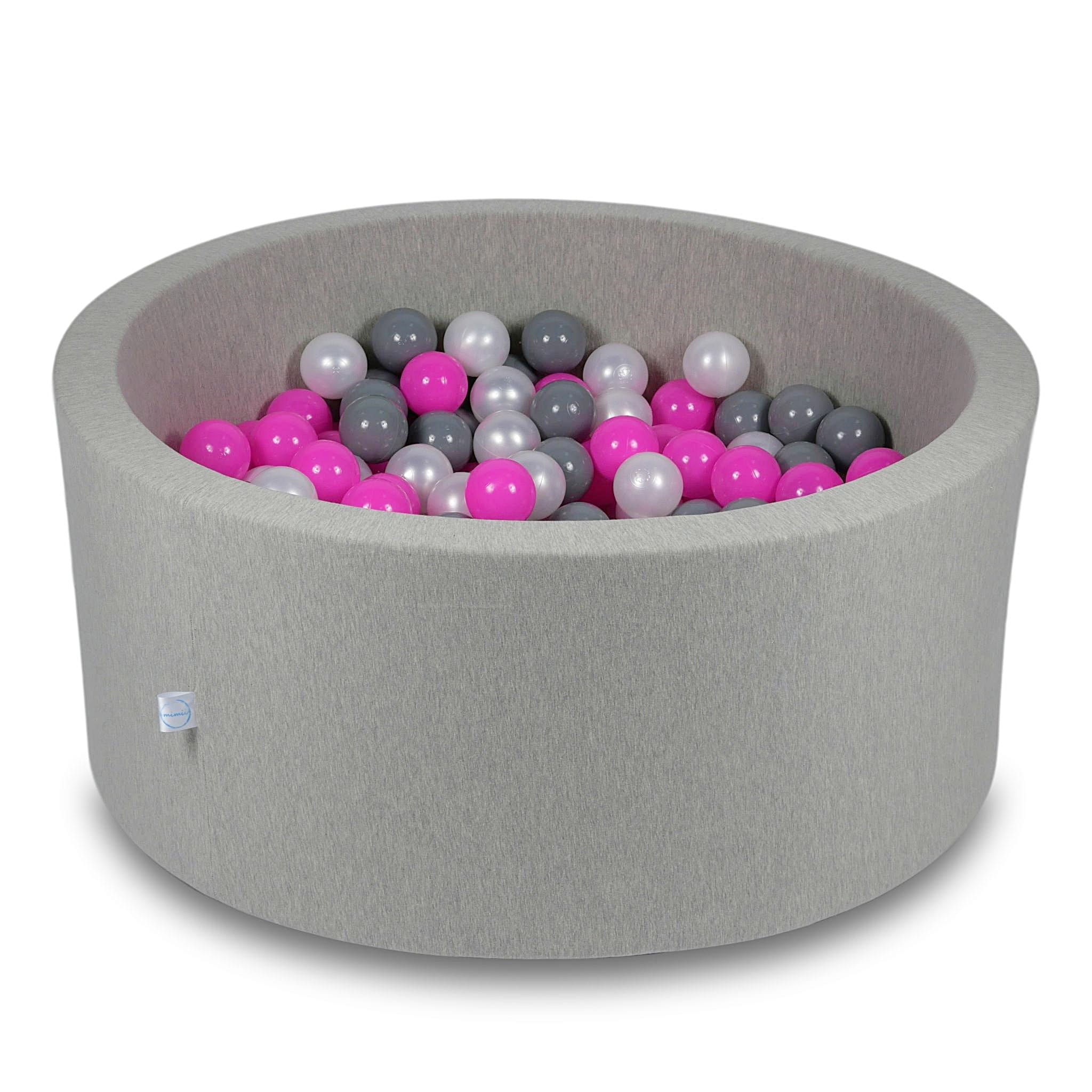 Piscine à Balles 90x40cm gris clair avec balles 300pcs (rose, perle, gris)